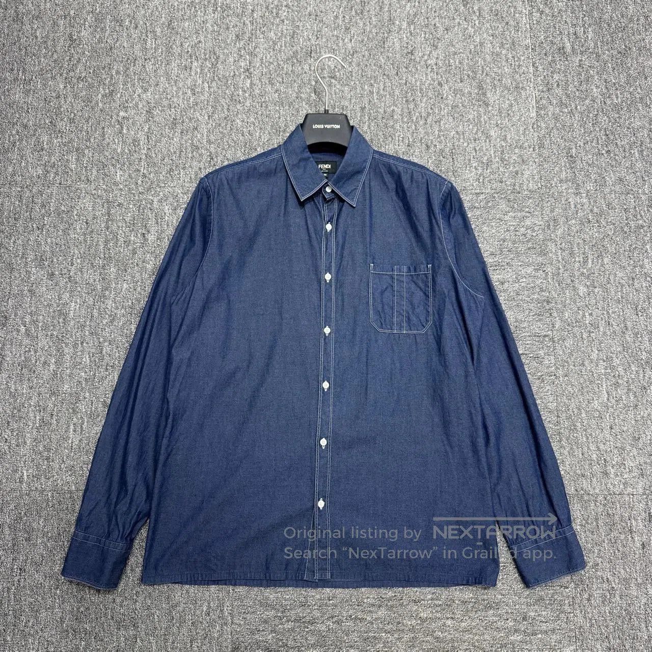 Fendi Fendi Solid Long Sleeve Shirt. Size US XL / EU 56 / 4 - 1 Thumbnail