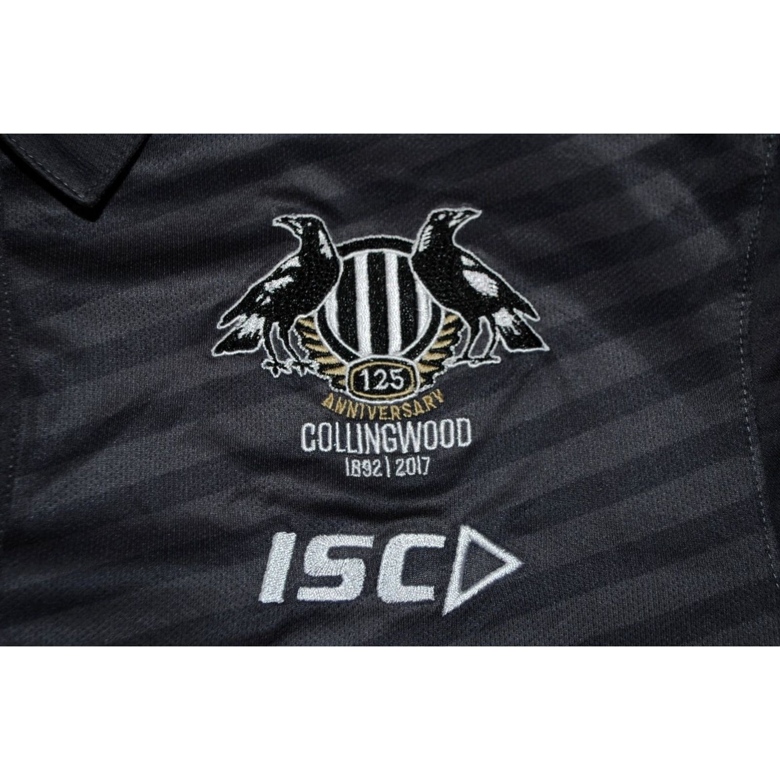 Vintage COLLINGWOOD FOOTBALL CLUB MAGPIES 125TH ANNIVERSARY 2017 POLO SHIRT JERSEY MENS SMALL SHIRT Size US S / EU 44-46 / 1 - 4 Thumbnail