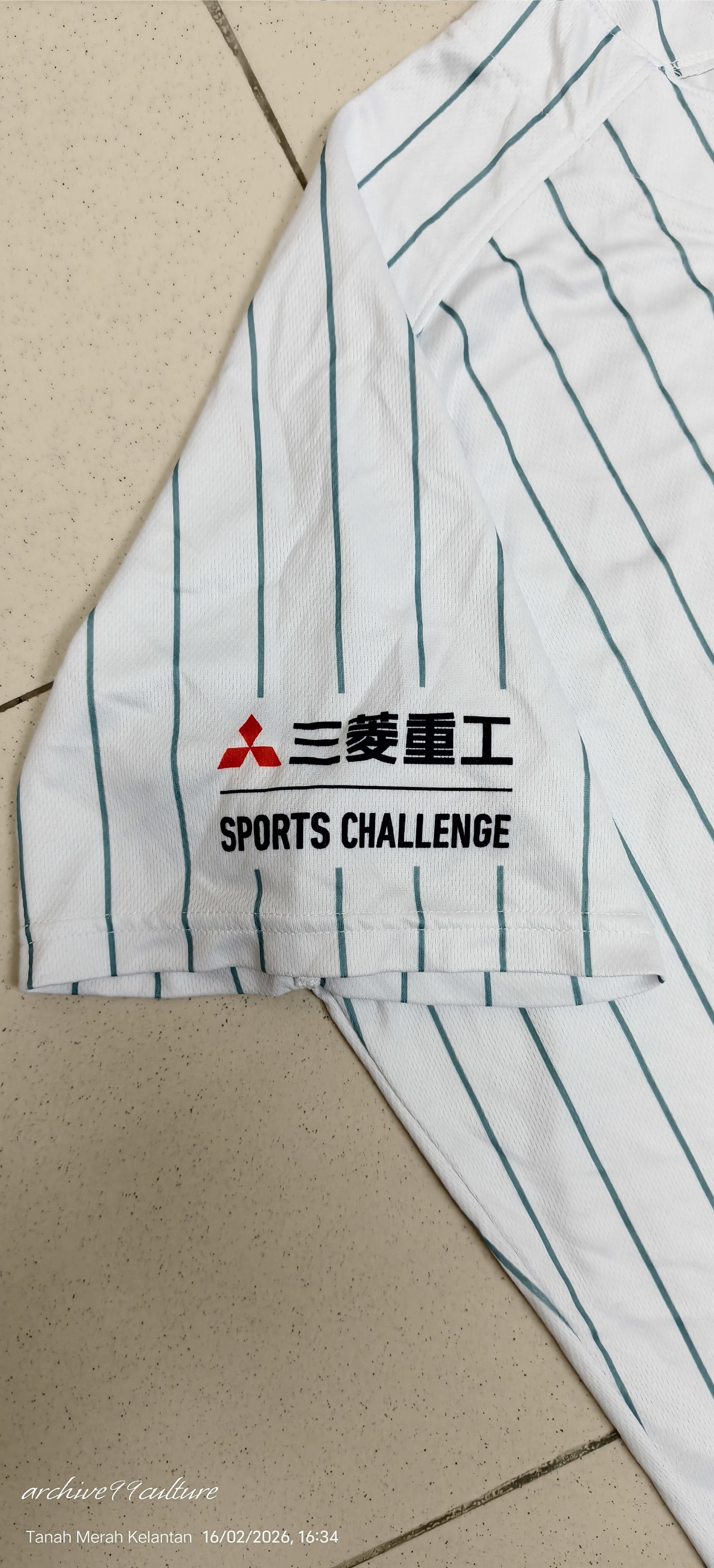 Japanese Brand RARE Mitsubishi Heavy Industries Pinstripe Baseball Jersey Size US XL / EU 56 / 4 - 5 Thumbnail