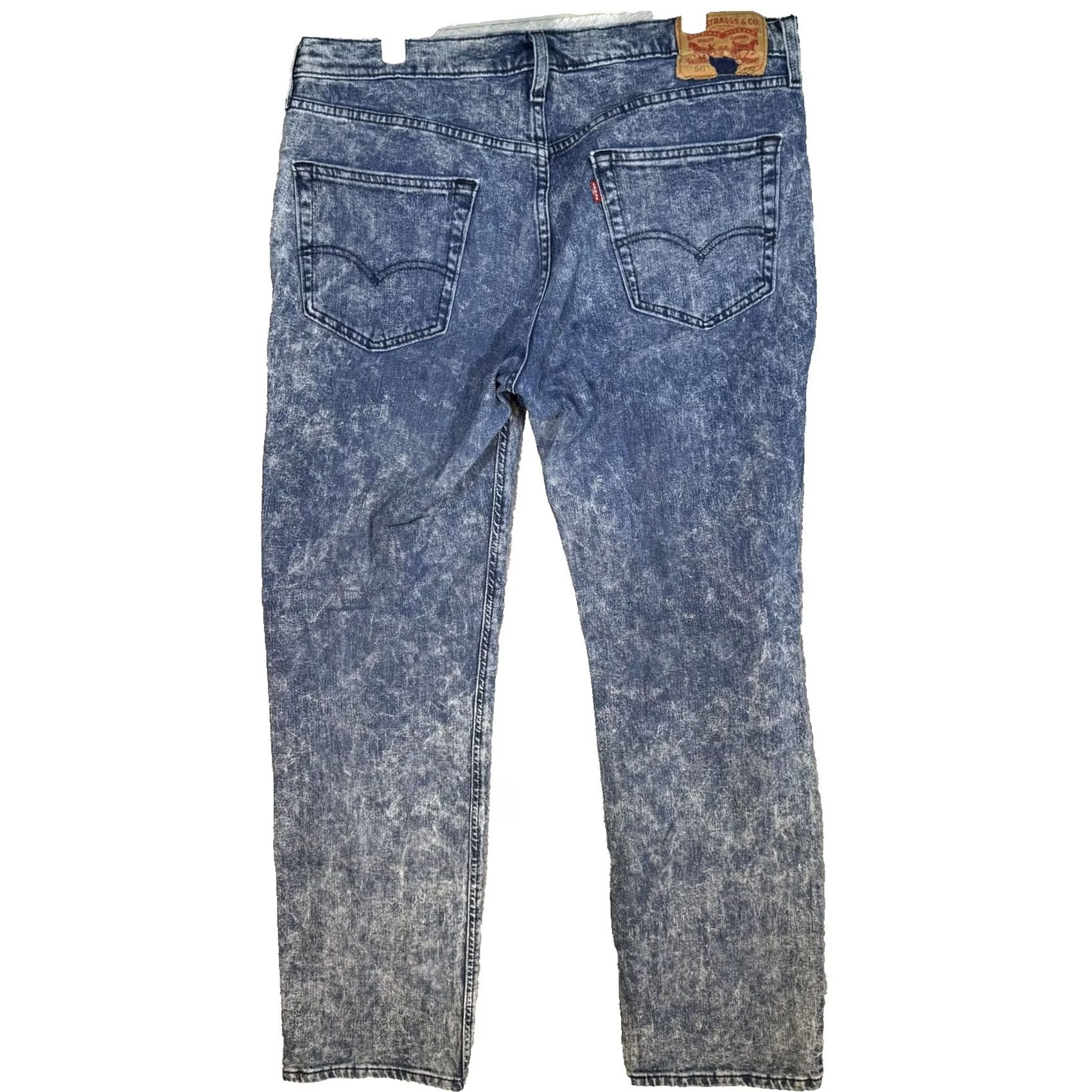 Levi's VINTAGE Levis 541 Jeans Mens 34x32 Blue Acid Wash Athletic Taper Stretch Denim Zip Fly Size US 34 / EU 50 - 2 Thumbnail