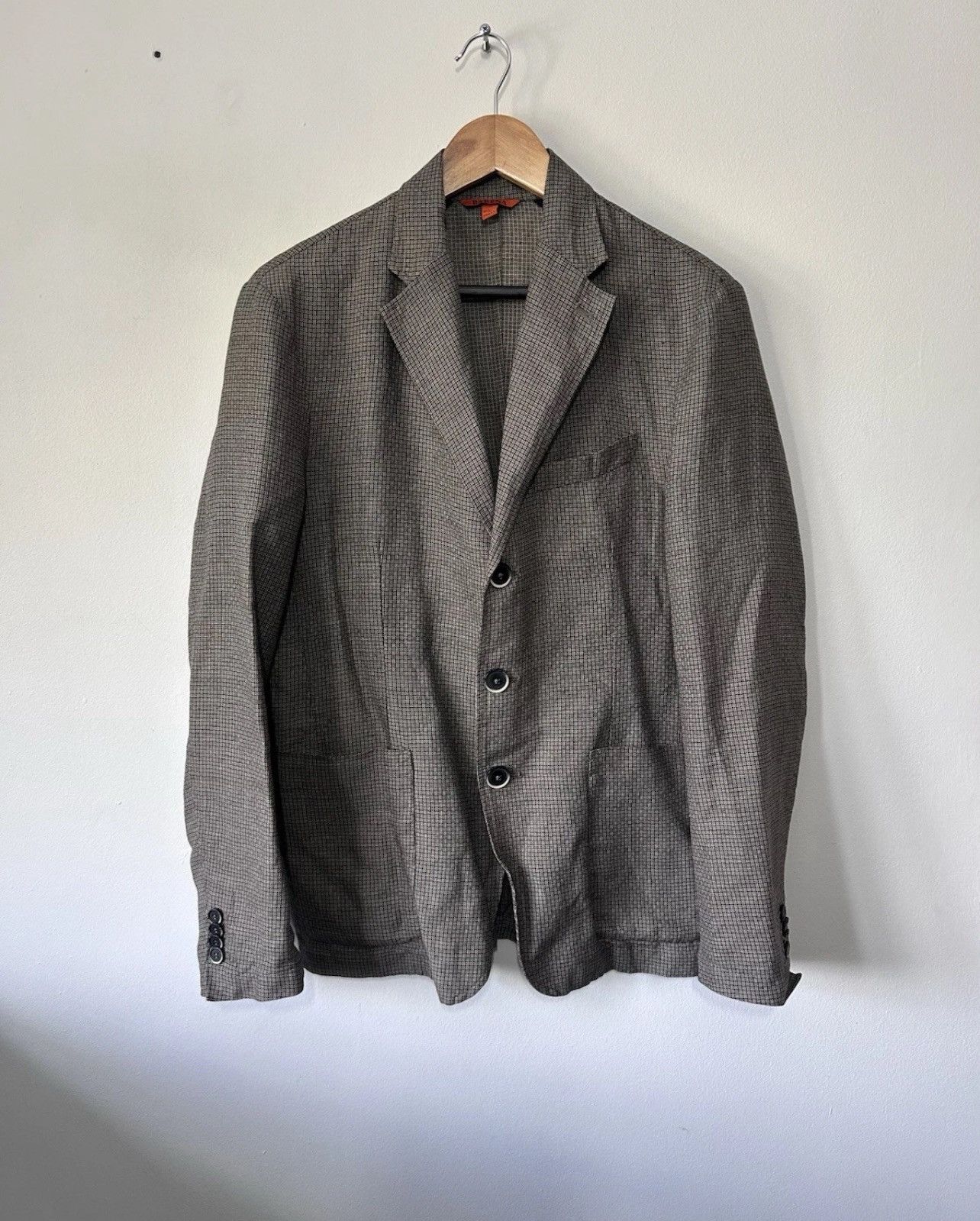 Barena Venezia Barena Tailored Jacket, Dark Grey Check Pattern. EU size 48 Size 40R - 1 Thumbnail