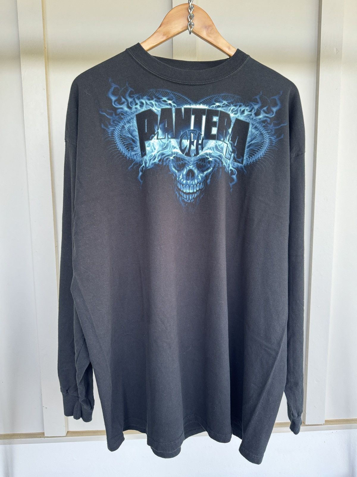 image of Band Tees x Vintage Pantera ‘Cowboys From Hell’ (Cfh) Tee M&o Knits in Black/Blue, Men's (Size 2XL)