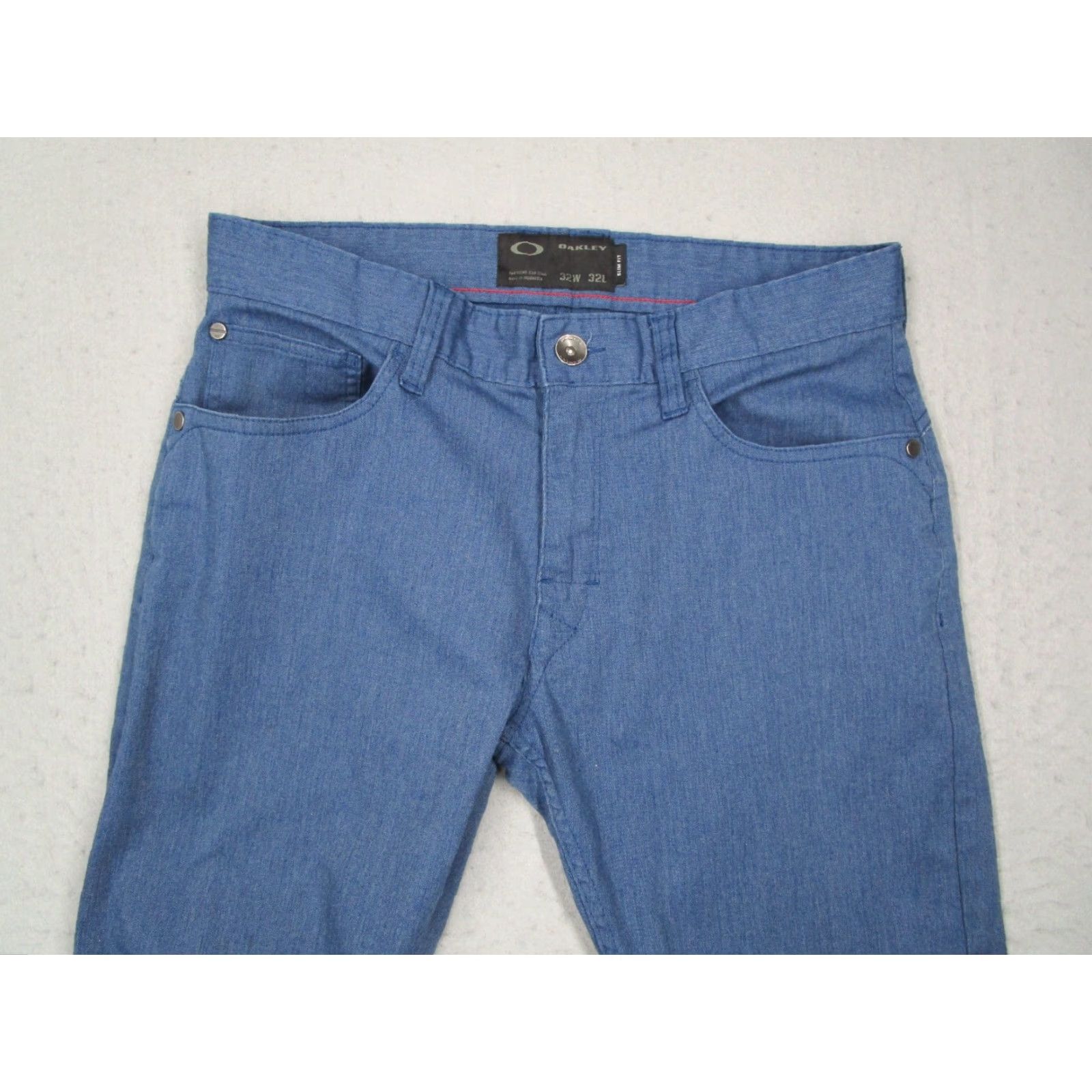 Oakley VINTAGE Oakley Pants Mens 32 Blue Slim Fit Chino 50s Casual Work Stretch 32x32 Size US 32 / EU 48 - 2 Thumbnail