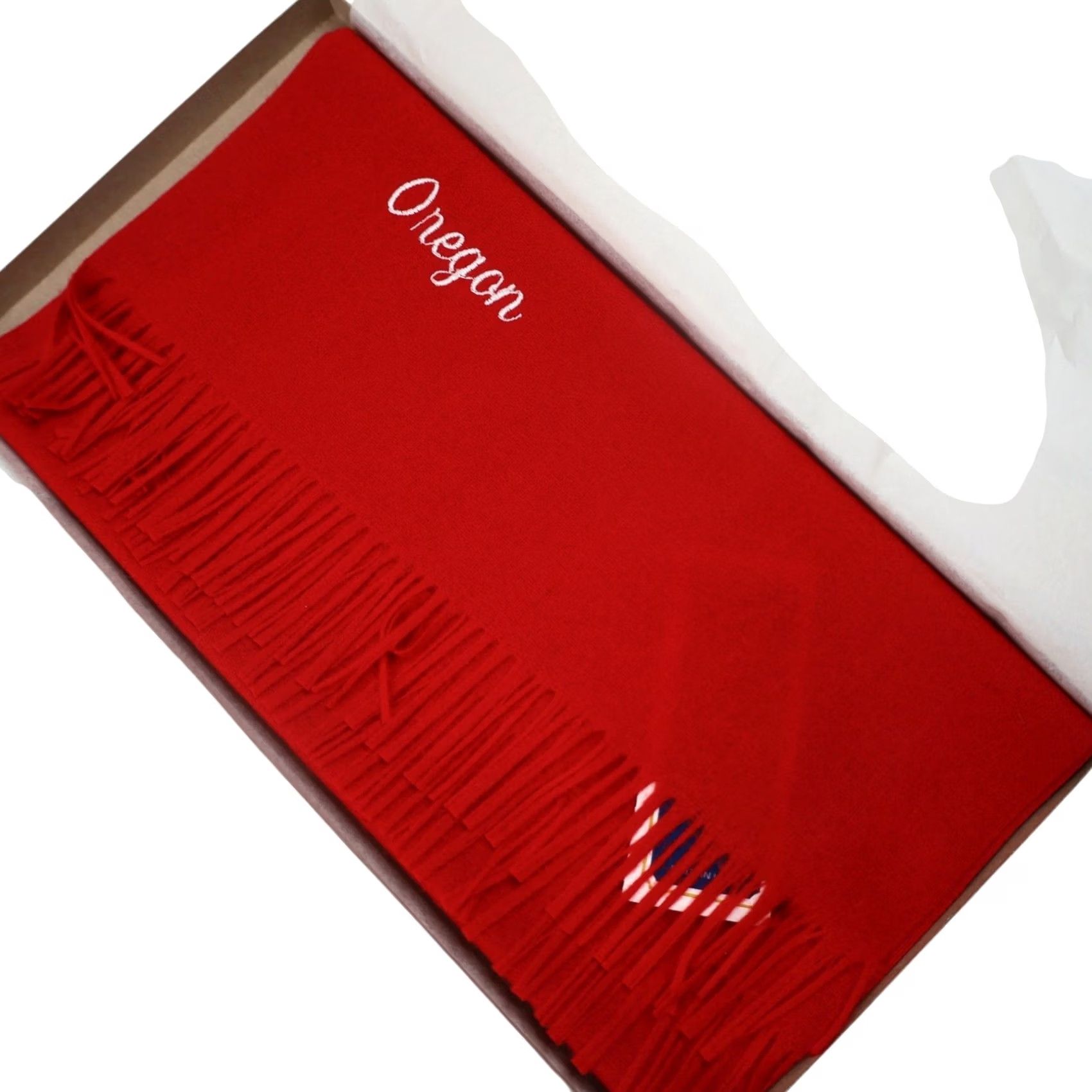 Pendleton VINTAGE Pendleton Oregon Embroidered Wool Scarf Red OS Unisex NWT Size ONE SIZE - 2 Thumbnail