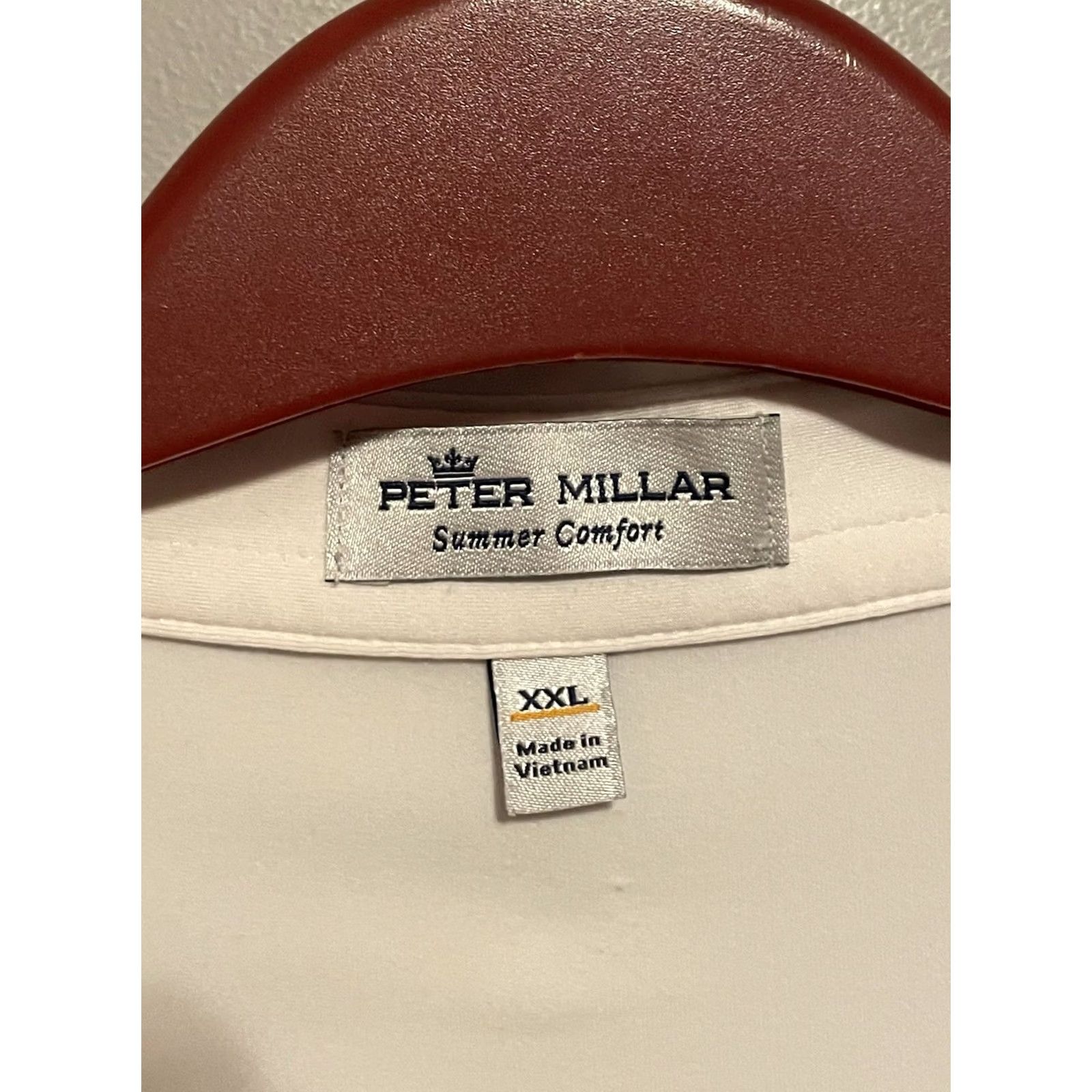 Peter Millar Peter Millar Polo Shirt Mens 2XL White Golf Embroidered Logo Short Sleeve Collared 27” Pit 34” Length Solid Knit Cotton Blend Regular Fit Size US XXL / EU 58 / 5 - 3 Thumbnail