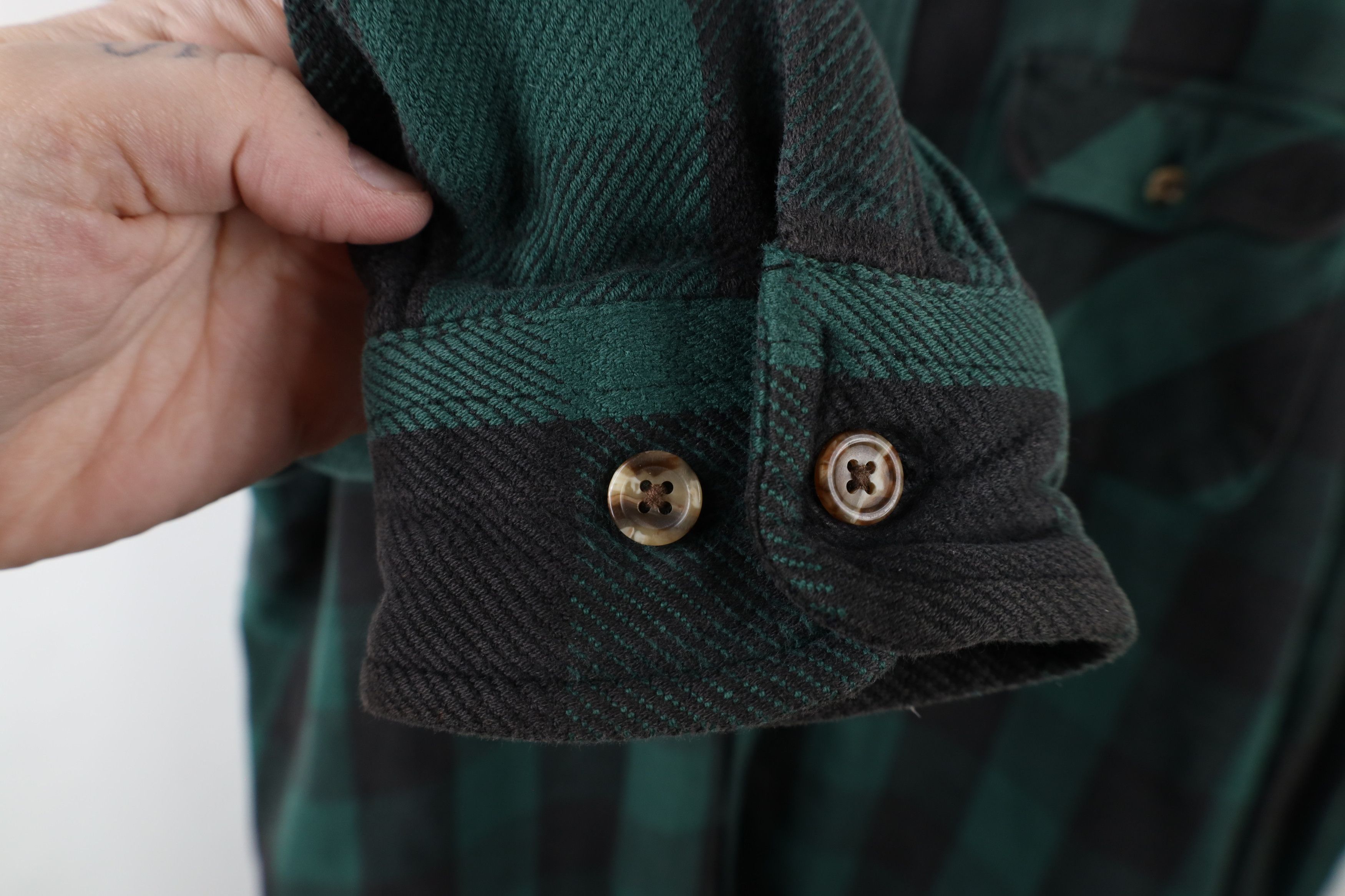 Vintage Vintage 90s Streetwear Heavyweight Button Shirt Plaid Size US XXL / EU 58 / 5 - 7 Thumbnail