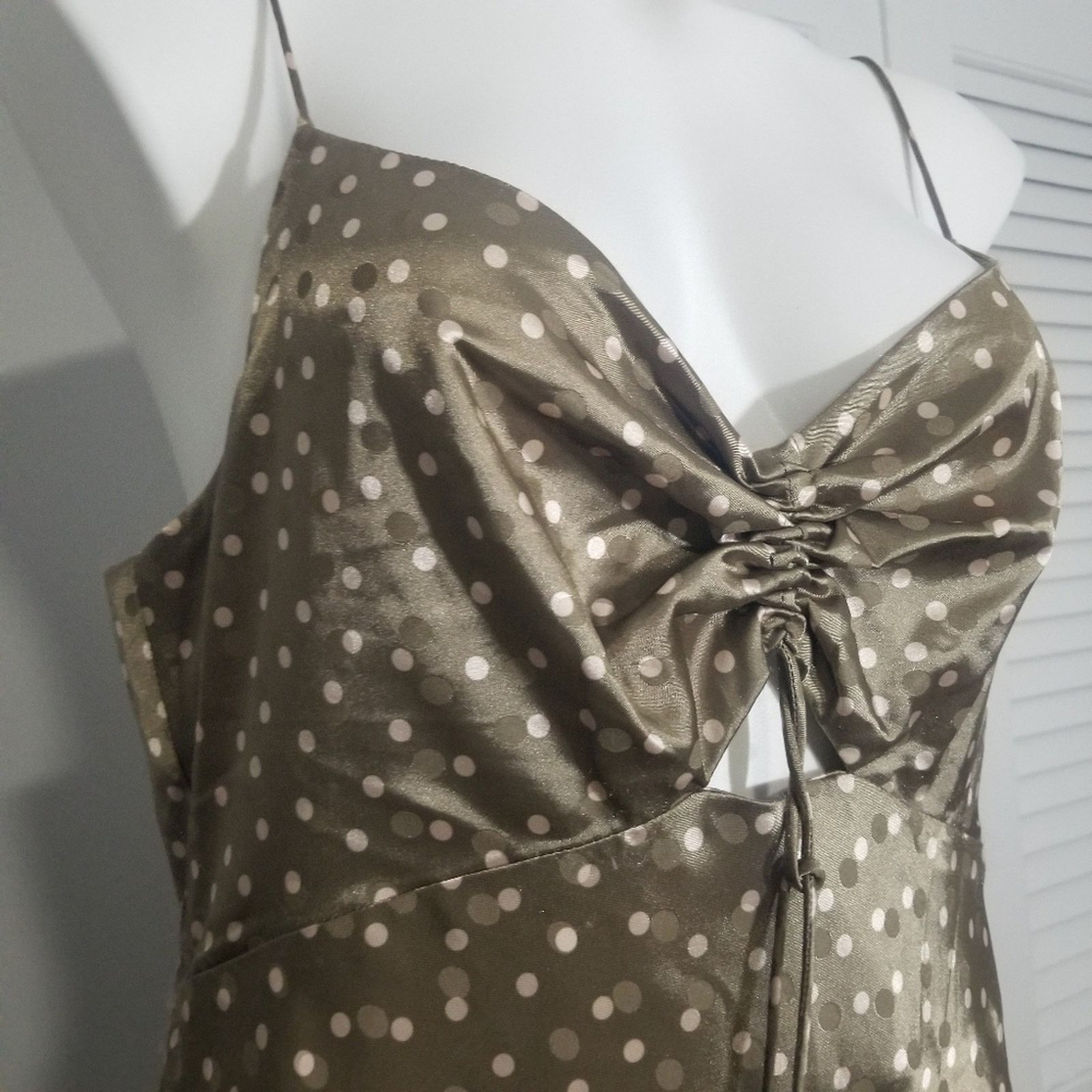 Significant Other NWT Significant Other Sofia Satin Polka Dot Maxi Dress Size L / US 10 / IT 46 - 5 Thumbnail
