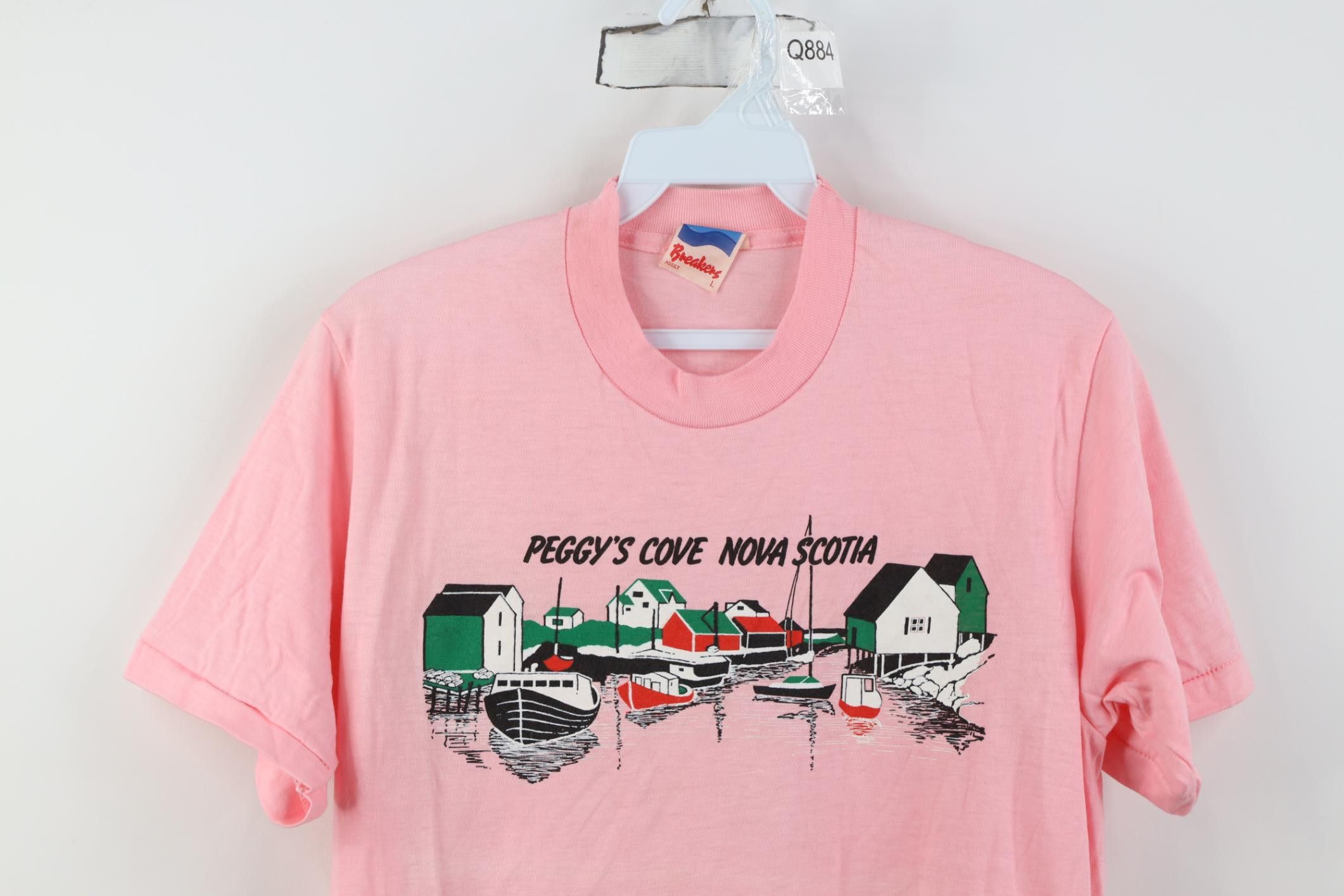 Vintage Vintage 80s 90s Peggys Cove Nova Scotia Canada T-Shirt Pink Size L / US 10 / IT 46 - 2 Thumbnail