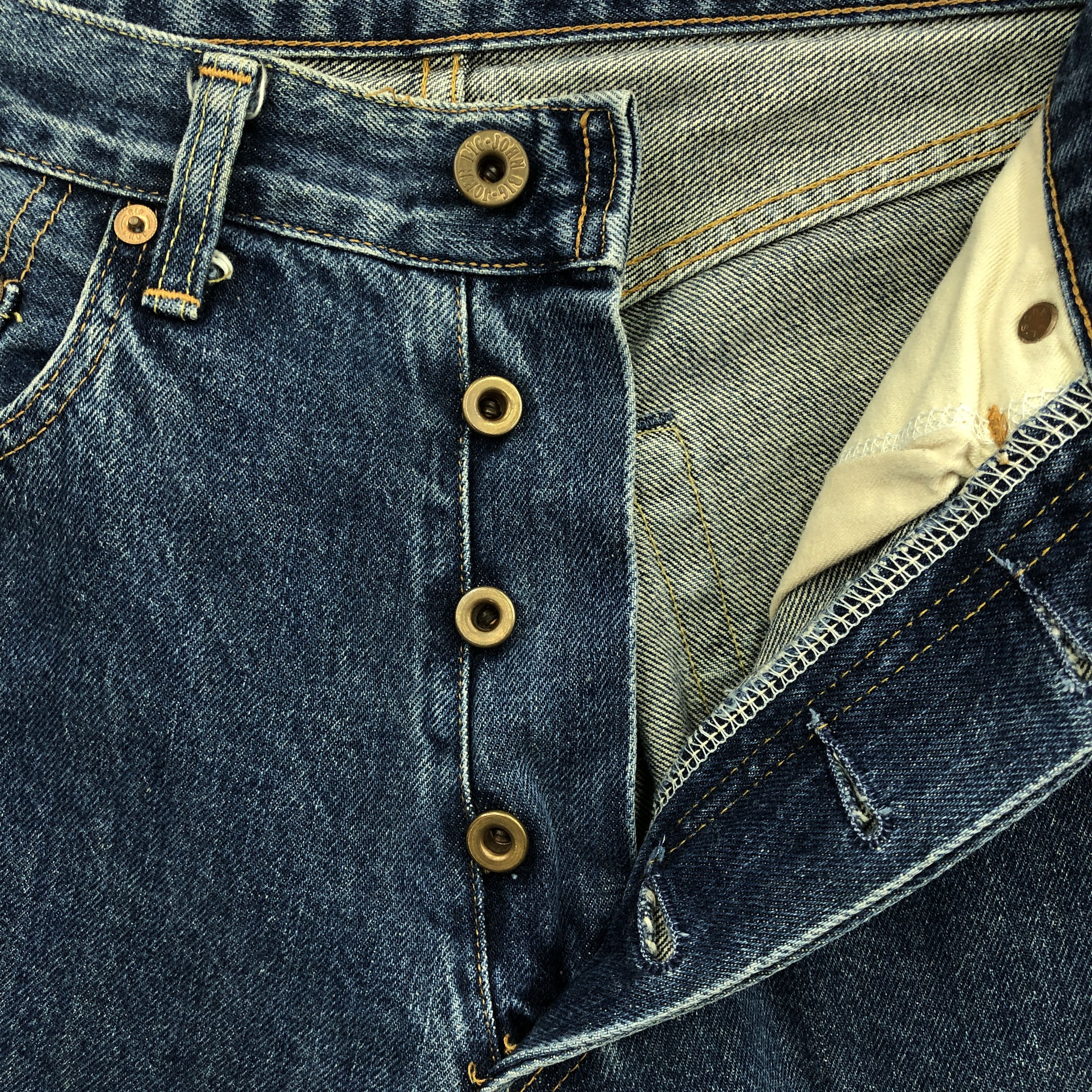 Big John 90s Big John Selvedge Redline Faded Light Wash Jeans Denim Size 28" / US 6 / IT 42 - 6 Thumbnail