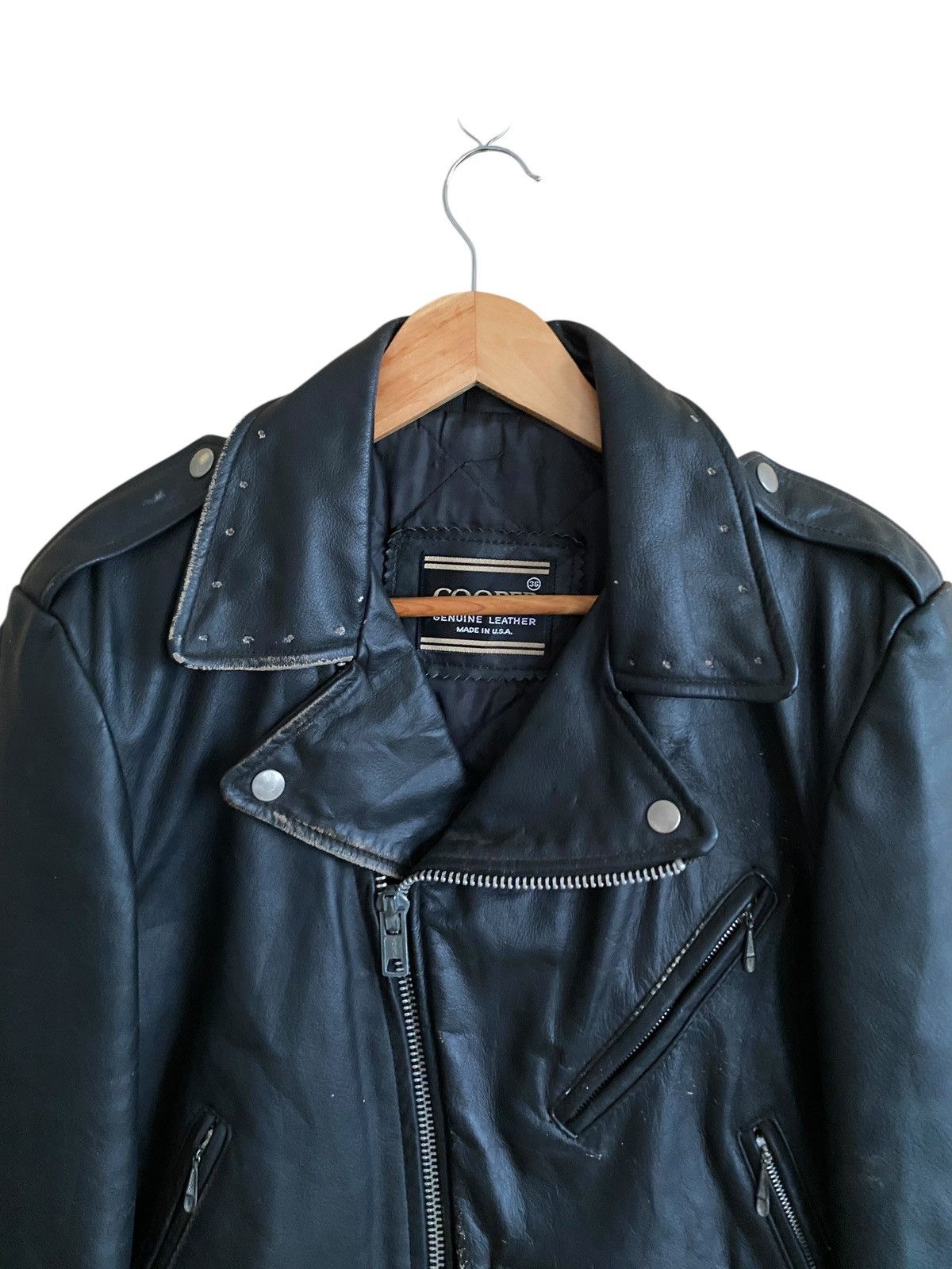 Cooper Vintage Brand Cooper Double Collar Leather Jacket 1970s Size US M / EU 48-50 / 2 - 10 Thumbnail