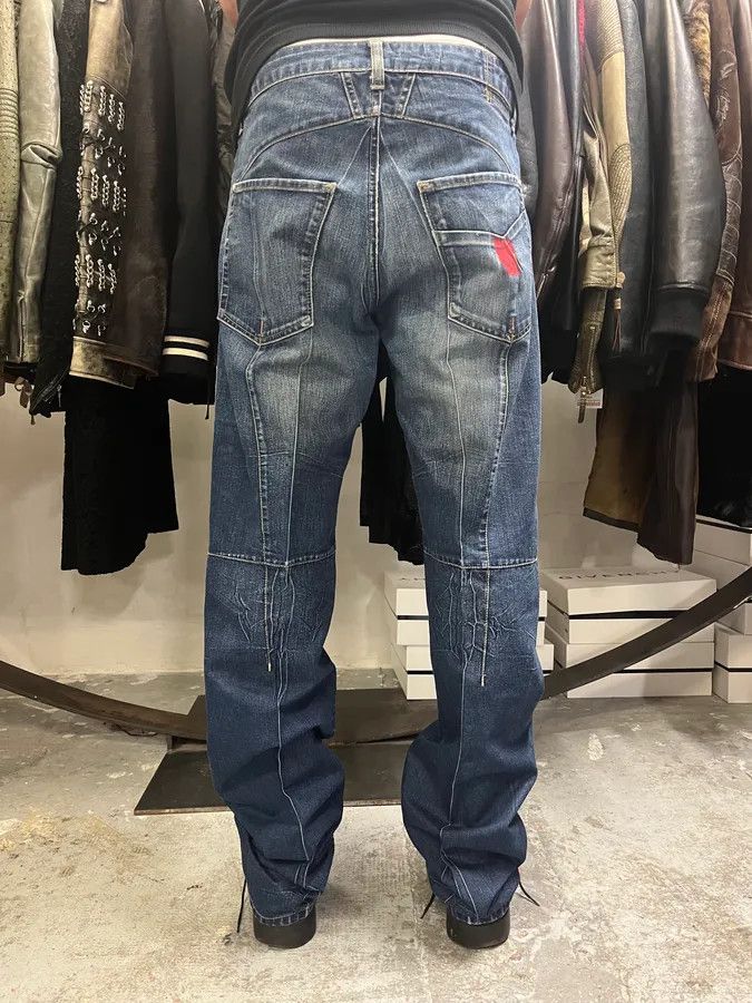 Marithe + Francois Girbaud 2000s Marithé + François Girbaud Blue Rebel Straight Denim Jeans Size US 33 - 2 Thumbnail