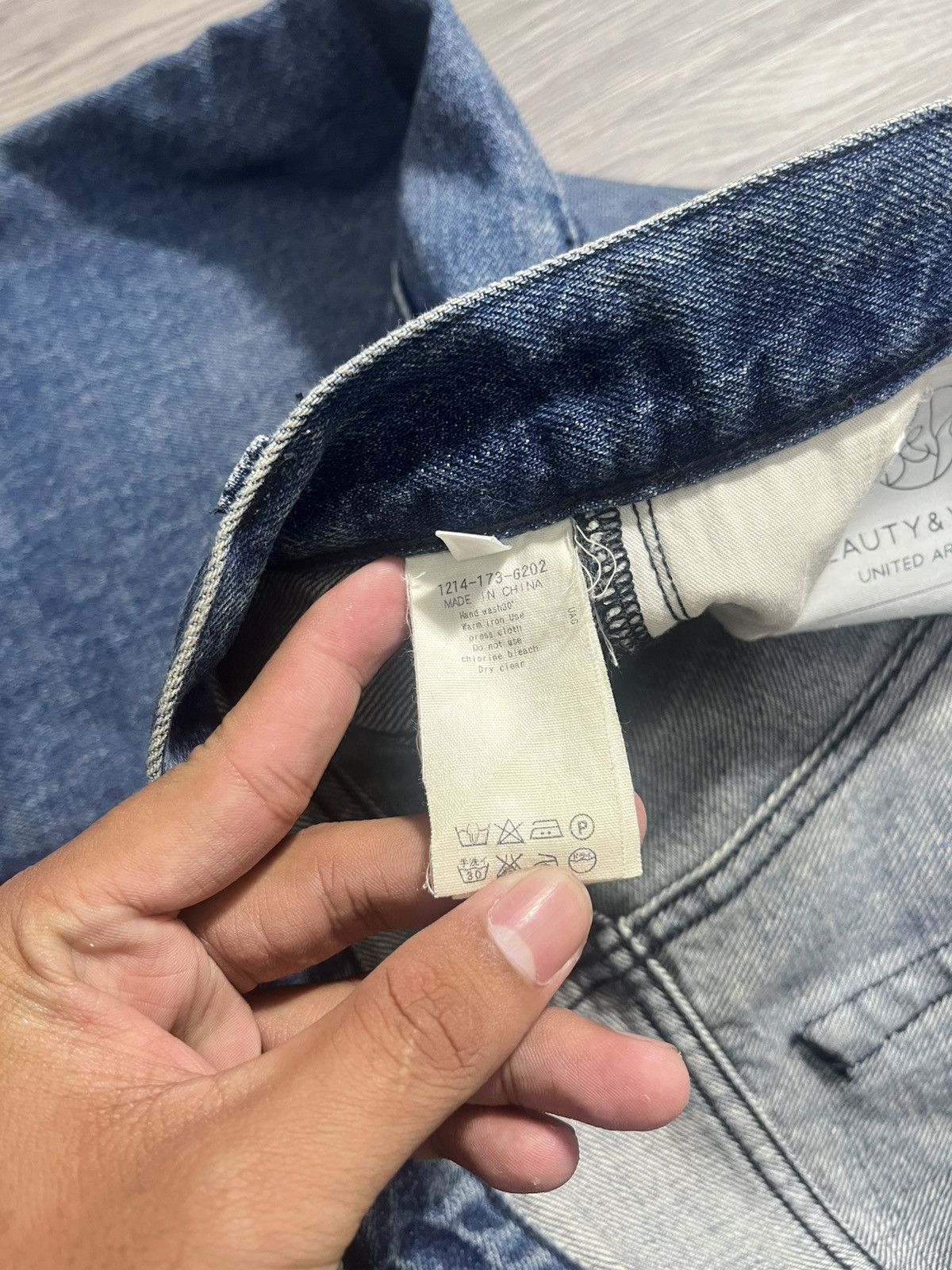 Japanese Brand 🇯🇵 Distressed Beauty & Youth United Arrows Selvedge Jeans Size US 32 / EU 48 - 10 Thumbnail