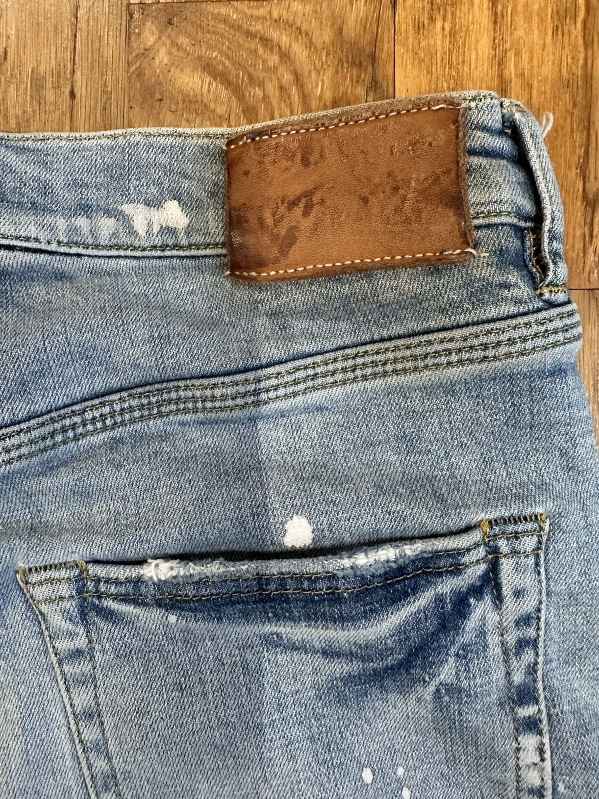 Purple Brand Purple Brand Distressed Paint Splatter Blue Denim Size 31 Size US 31 - 4 Thumbnail