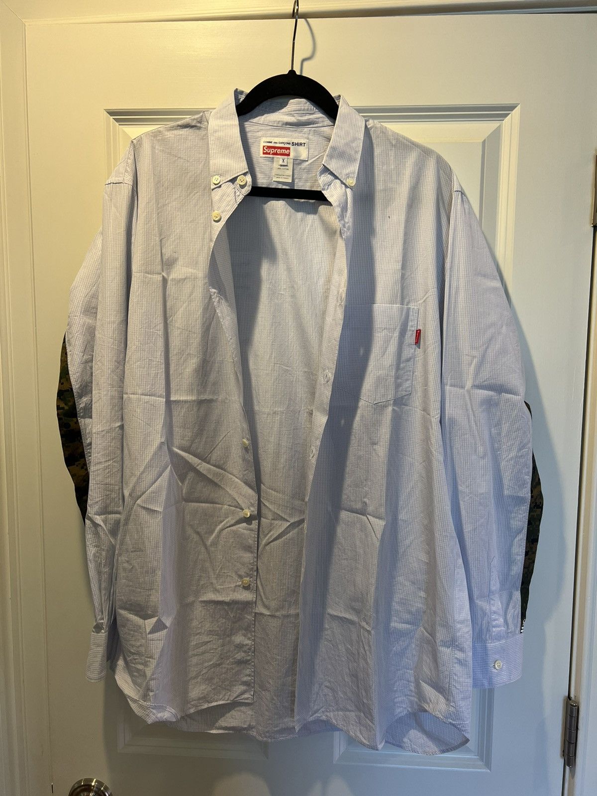 Pre-owned Comme Des Garcons X Supreme Commes Des Garçon Digi Camo Button-up Xl S/s13 In White