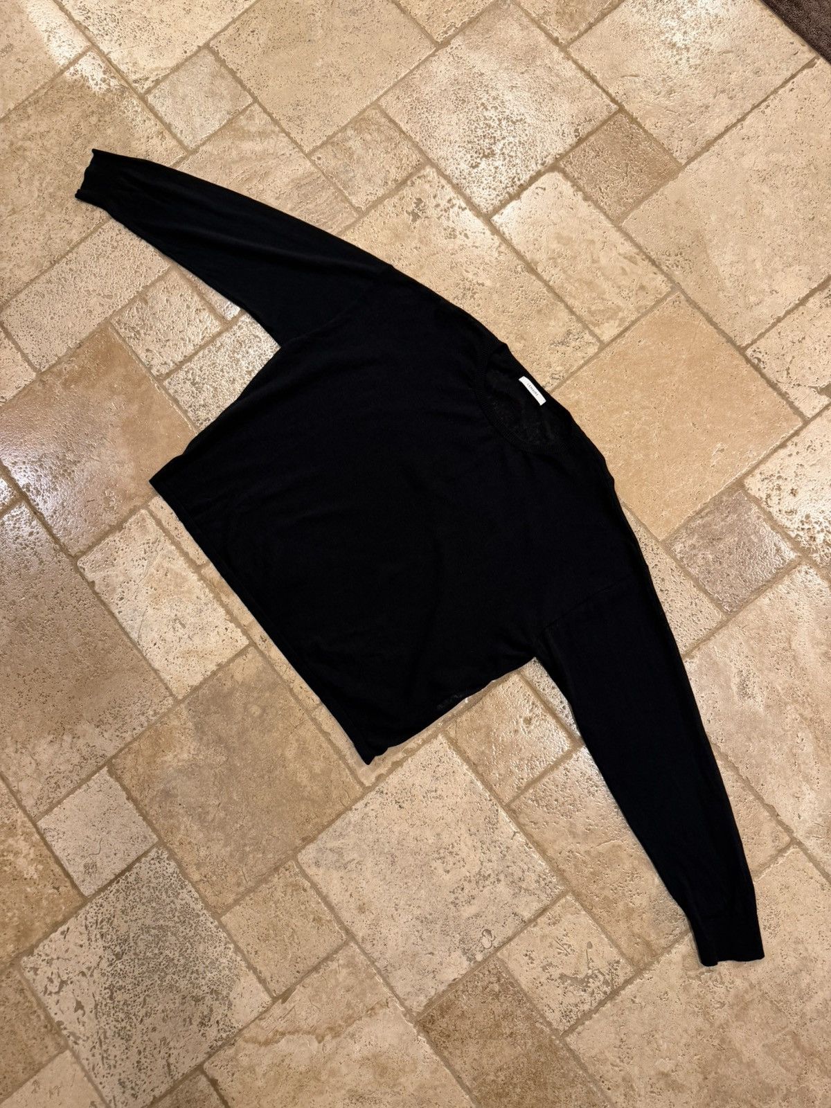 Lemaire Lemaire Boxy Thin Black Round Neck Pullover Sweater Size US XL / EU 56 / 4 - 3 Thumbnail