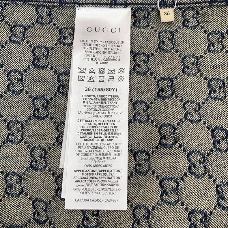 Gucci Gucci Size 36 Dark blue logo jaccard full print cotton lape Size US XS / EU 42 / 0 - 8 Thumbnail