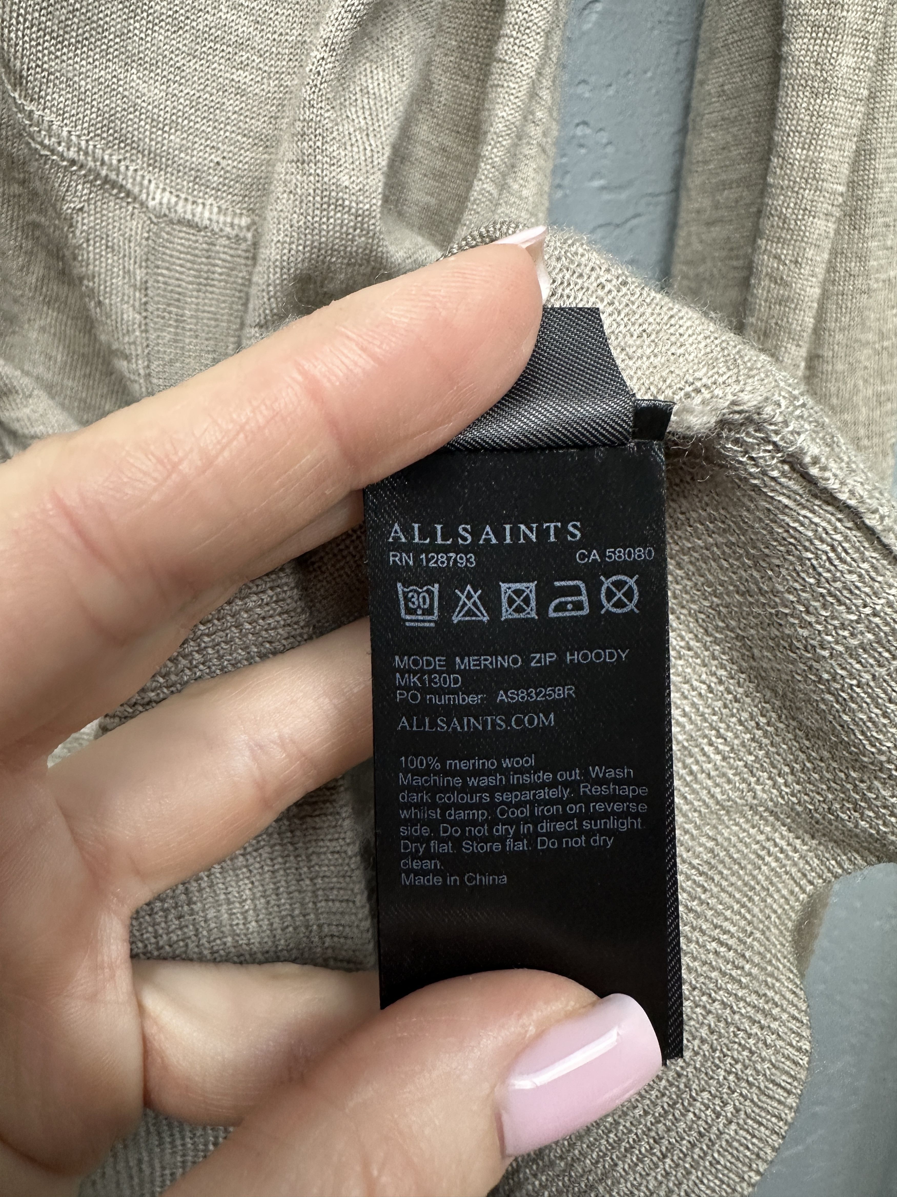 Allsaints Allsaints Mens Mode Merino Wool Knit Zip Hoodie Size US L / EU 52-54 / 3 - 5 Thumbnail