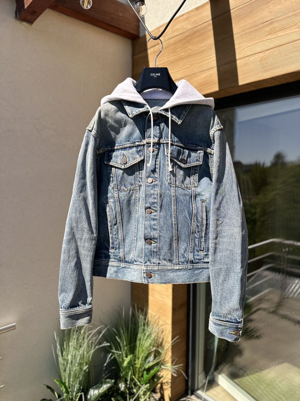 Celine Trucker jacket in clean dark union wash denim | Grailed