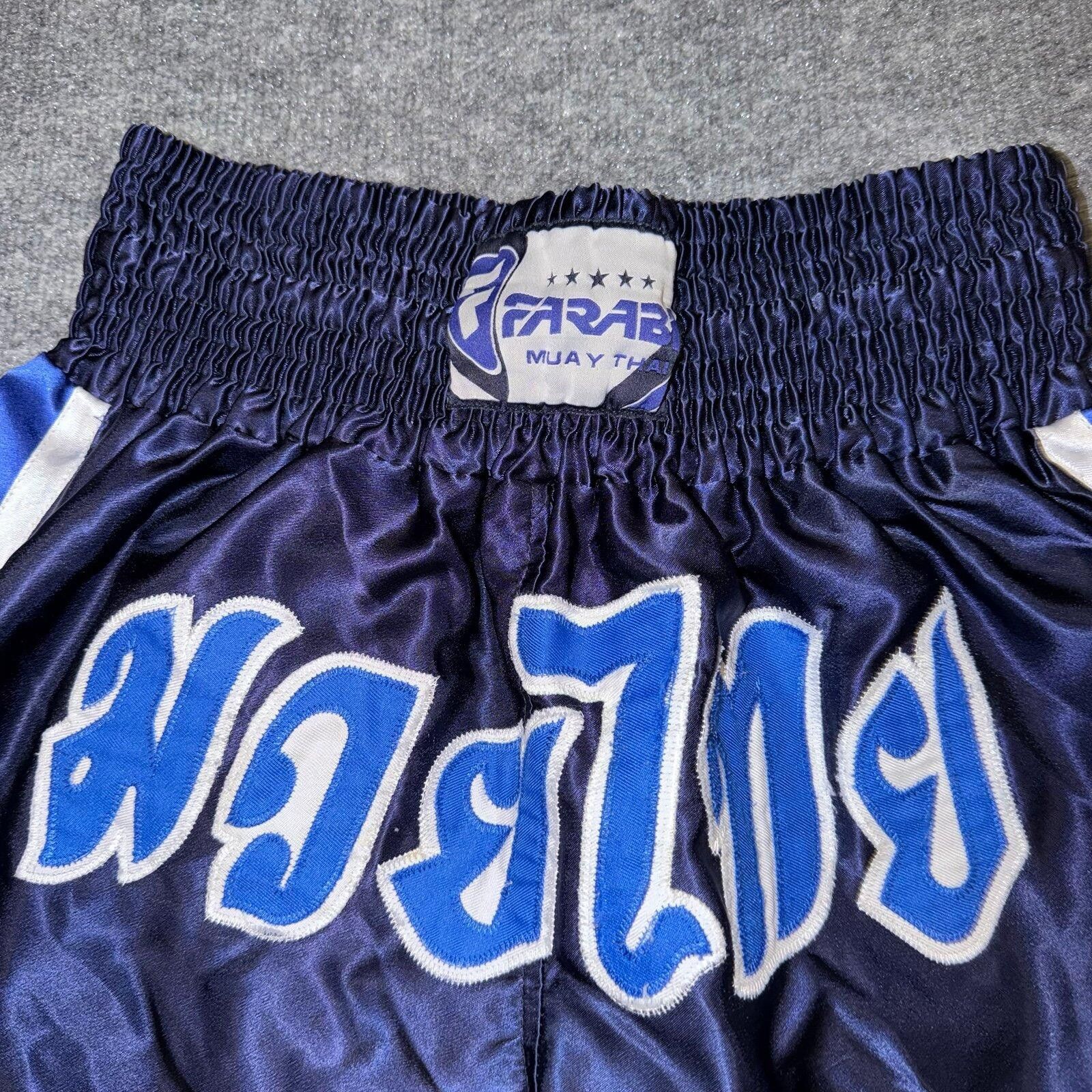 UFC Farabi Muay Thai Shorts Silky Dazzle Blue MMA Fight Mens LG Size US 34 / EU 50 - 2 Thumbnail