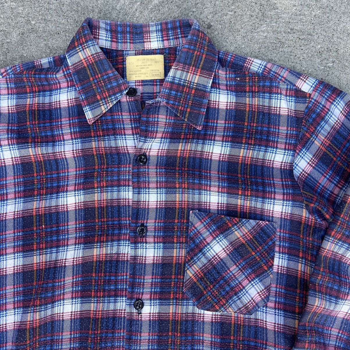 Sears Vintage Sears Perma-Prest Flannel Shirt Size US M / EU 48-50 / 2 - 2 Thumbnail