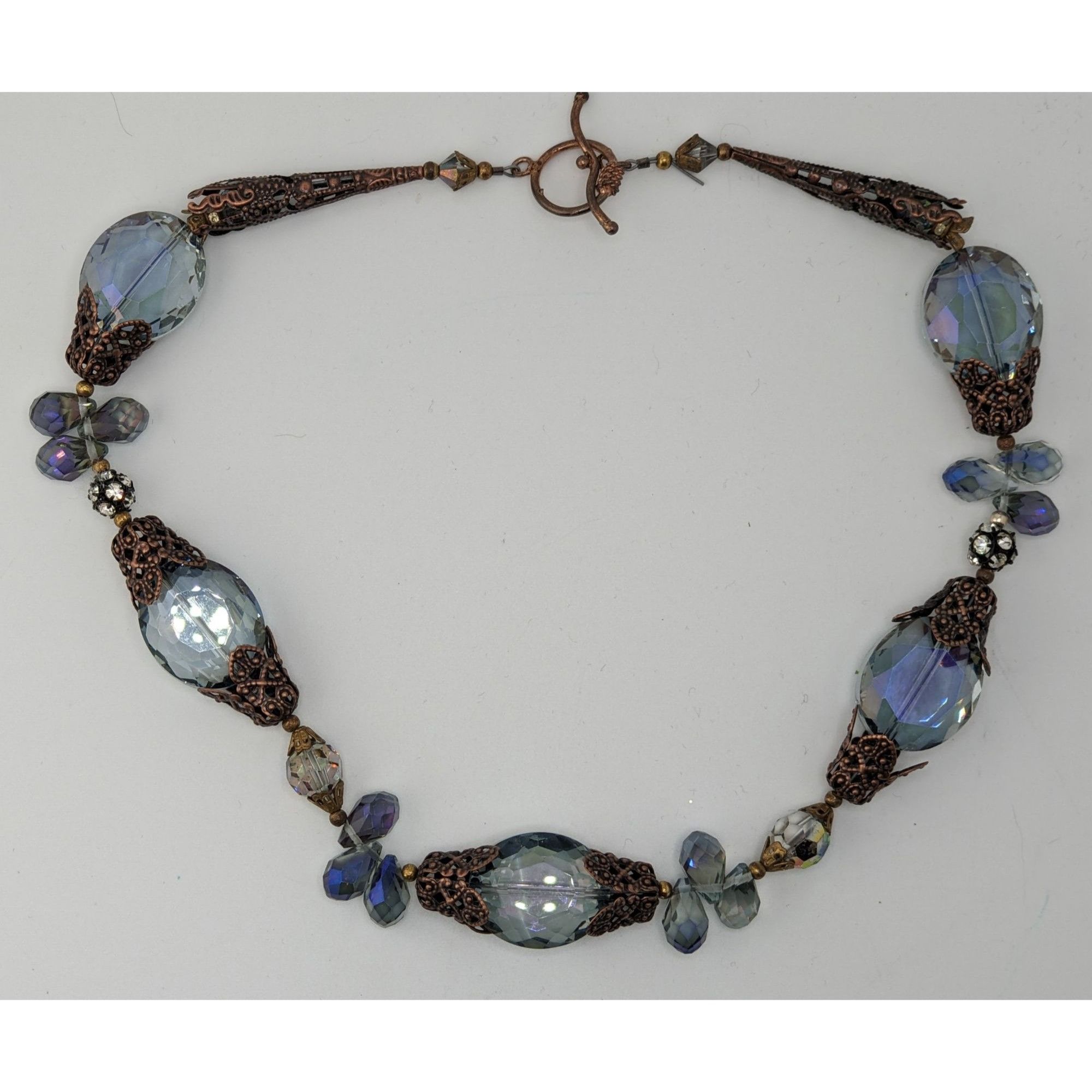 Handmade Vintage Handmade Steampunk Glam Glass Necklace With Ornate B Size ONE SIZE - 6 Thumbnail