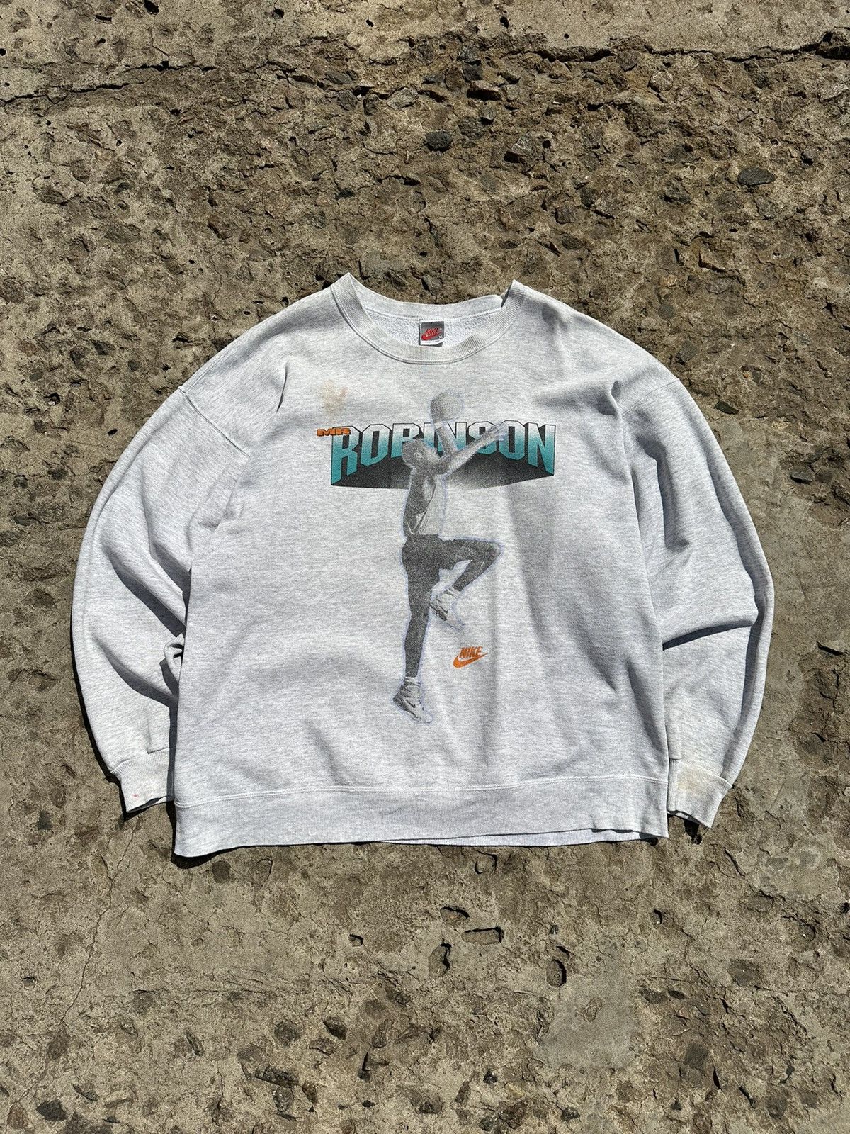 NBA × Nike × Vintage Vintage 80s Nike NBA David Robinson USA Sweatshirt Size US XL / EU 56 / 4 - 1 Thumbnail