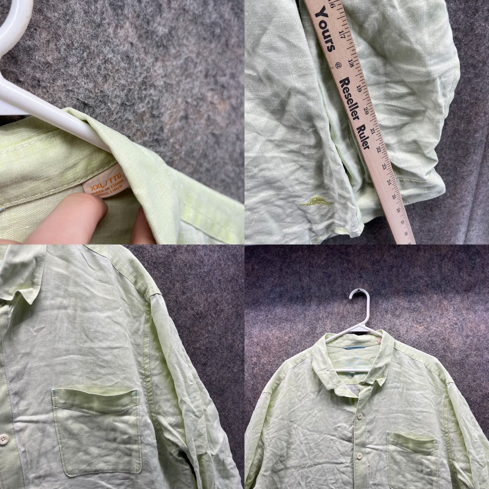 Tommy Bahama Tommy Bahama Shirt Men XXL Adult Green Casual Button-Down Linen Solid Preppy Shirt Size US XXL / EU 58 / 5 - 8 Thumbnail
