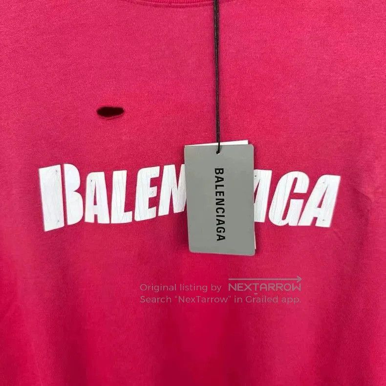 Balenciaga Balenciaga Red Distressed Short Sleeve. Size US S / EU 44-46 / 1 - 3 Thumbnail