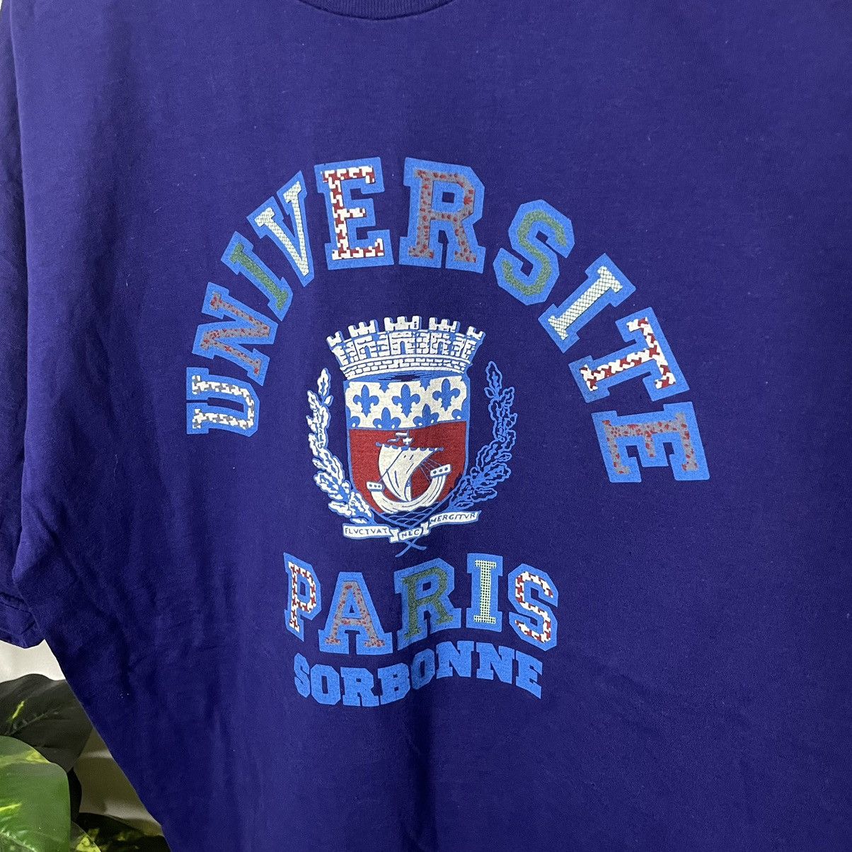 Vintage 1990s Paris-Sorbonne University Big Logo T Shirt Size US XL / EU 56 / 4 - 2 Thumbnail