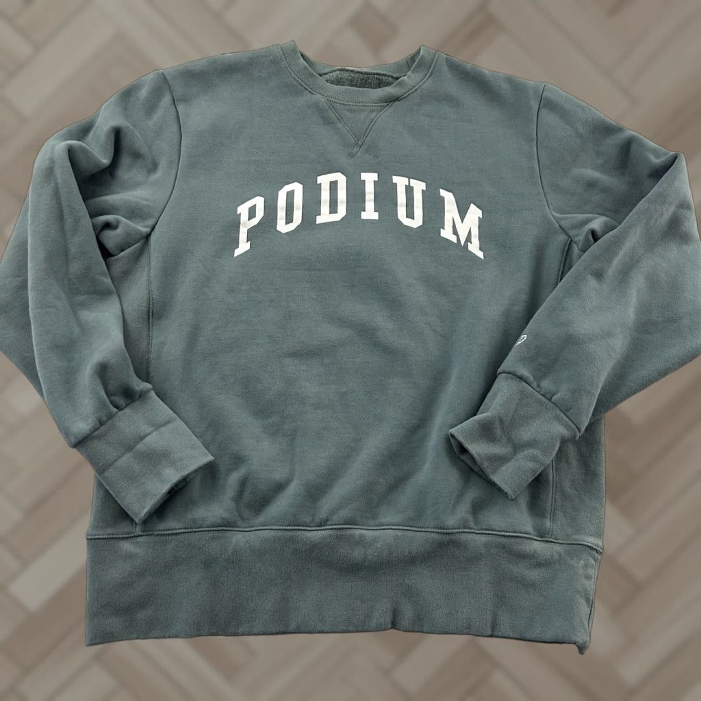 Vintage Podium Pullover Sweatshirt Men's L Gray Blue Reversible Crewneck Shirt Size US L / EU 52-54 / 3 - 1 Thumbnail