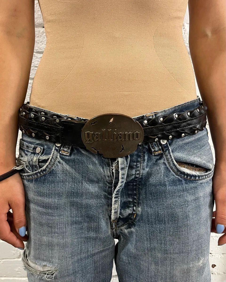 John Galliano John Galliano Newspaper Leather Belt | Grailed
