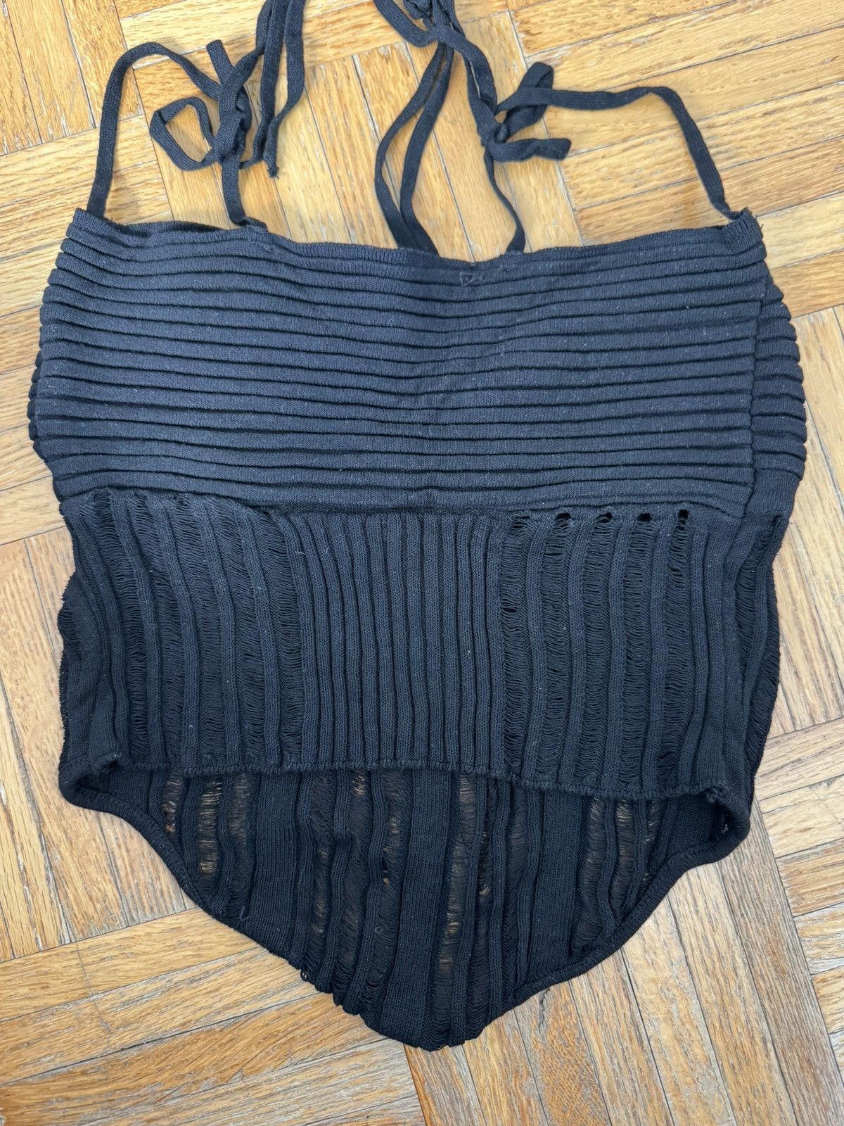 Andreadamo Knitted cut out tank top in black Size XS