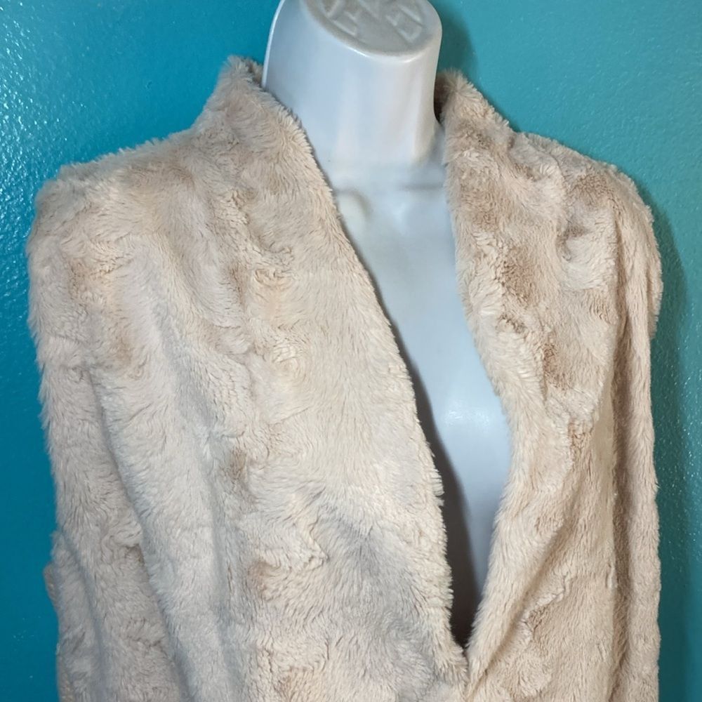 Parker Adyson Parker Faux Fur Vest Ivory Knit Back Sleeveless Cardi Size XXL / US 16-18 / IT 52-54 - 4 Thumbnail