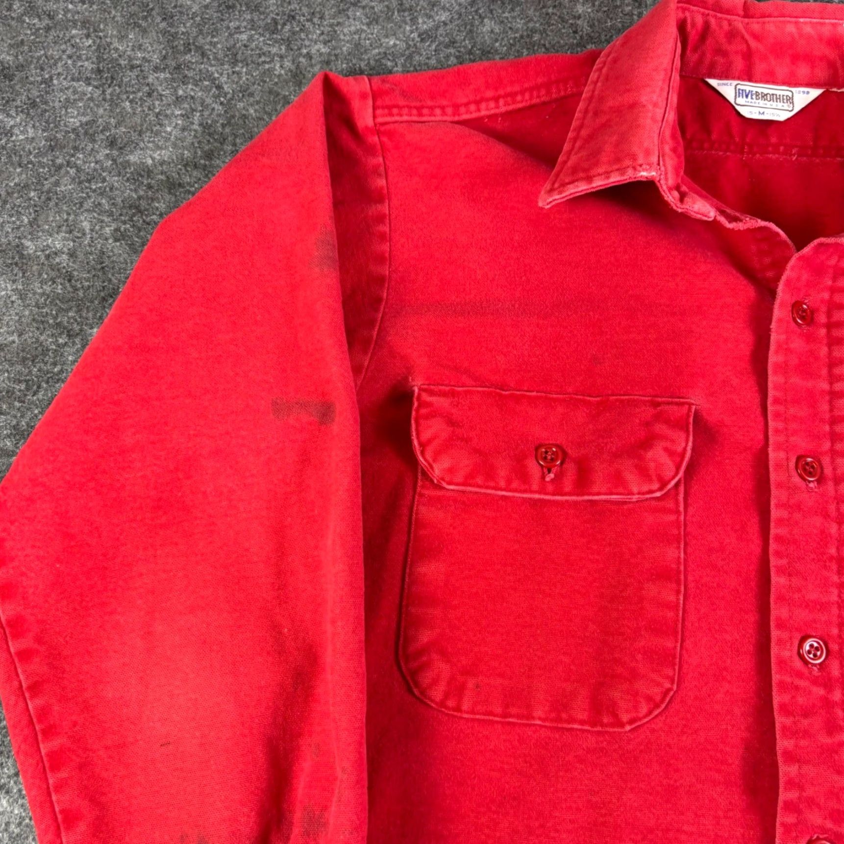 Doublet VINTAGE Five Brothers Red Long Sleeve Work Shirt Double Pocket Men M Size Medium M Vintage 1964 Workwear Casual Button-Up Cotton Sweater? Size US M / EU 48-50 / 2 - 7 Thumbnail
