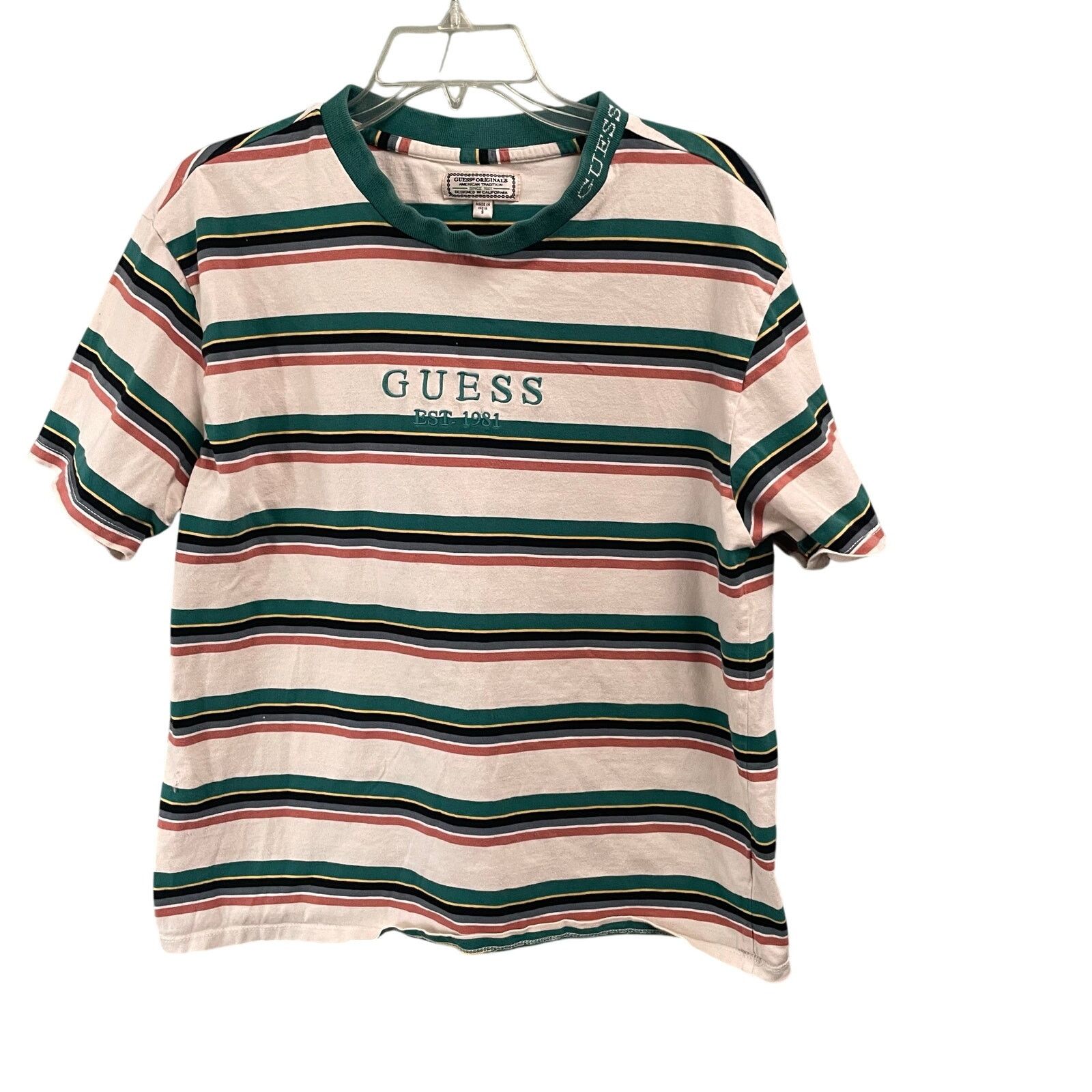Guess Vintage Guess Mens Size Small Stripe Tee T Shirt Logo Size US S / EU 44-46 / 1 - 1 Thumbnail