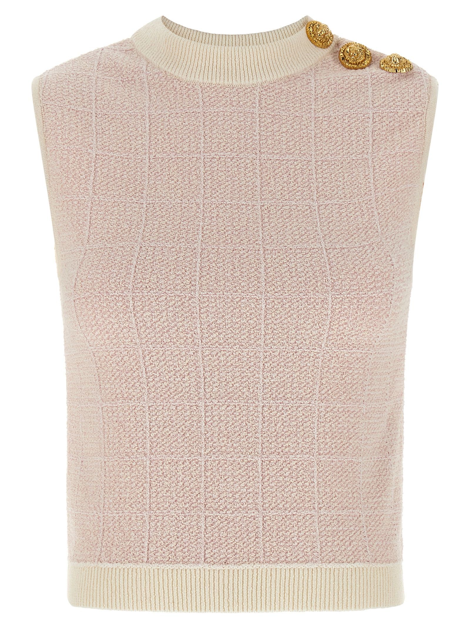 Balmain 'Testa di leone' tweed vest Size S / US 4 / IT 40 - 1 Thumbnail