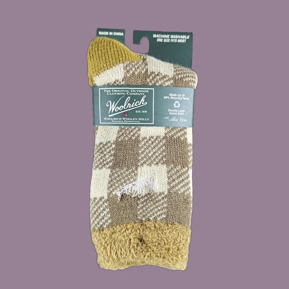 Vintage Woolrich Home Socks One Size Aloe Vera Cozy Slipper Recycled Yarn Plaid House So Size ONE SIZE - 1 Thumbnail