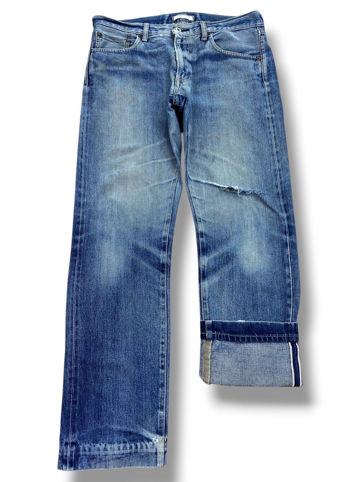Uniqlo Uniqlo Selvedge Faded Wash Style Loose Jeans Size US 33 - 1 Thumbnail