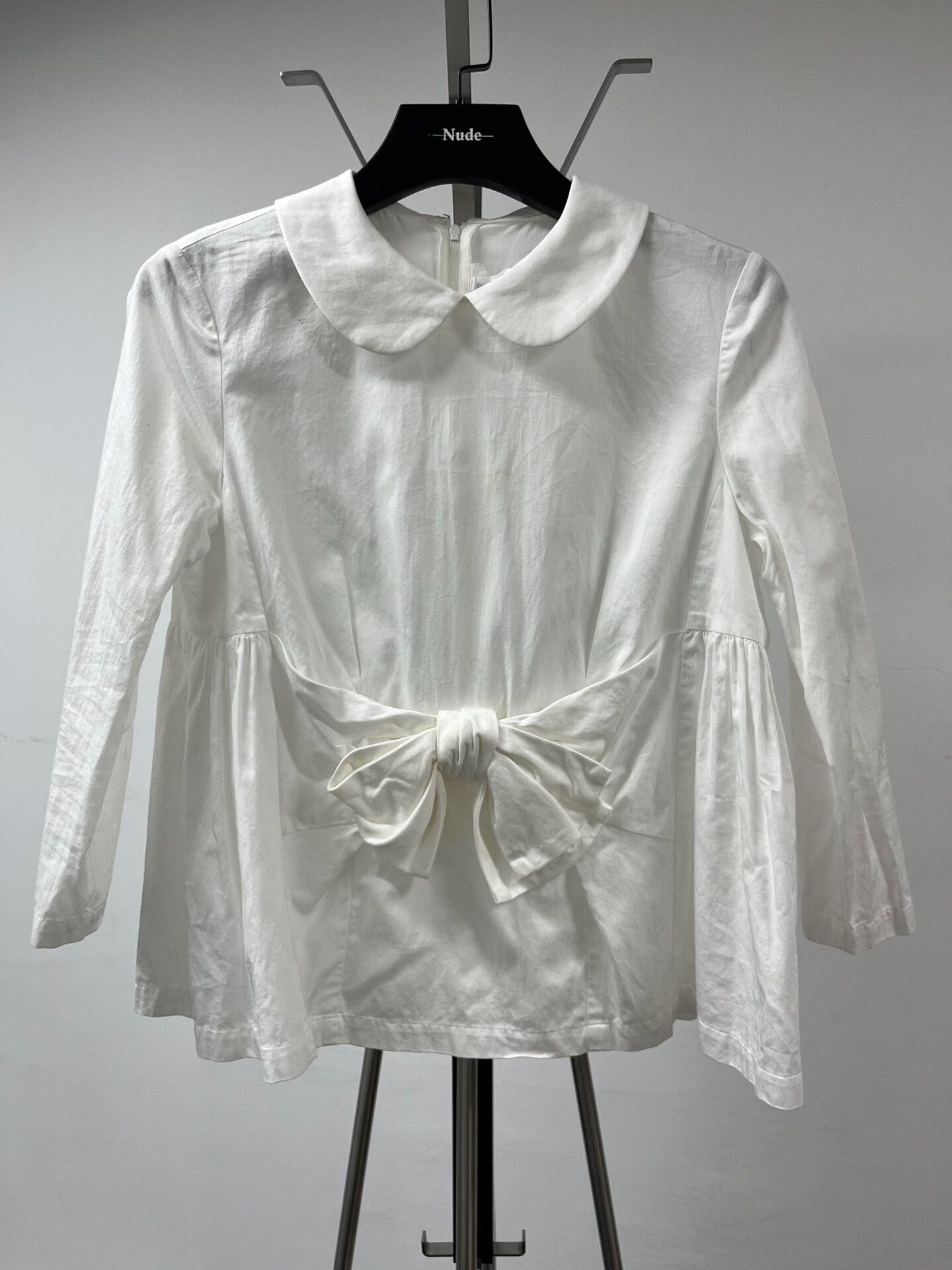 Comme des Garcons white collared blouse with tie detail Size M / US 6-8 / IT 42-44 - 1 Thumbnail