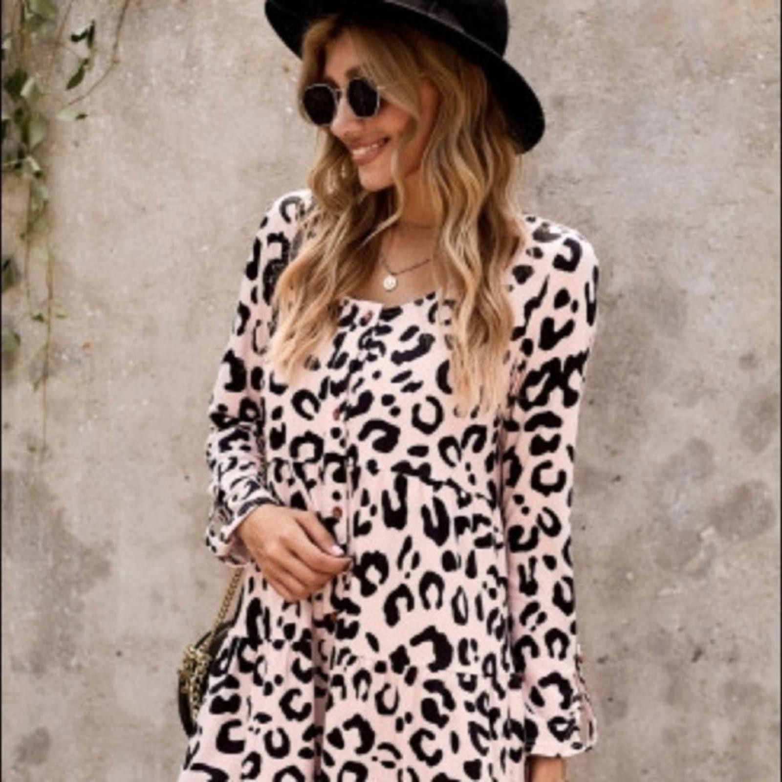 Designer Leopard Baby Doll Dress NWT Size M / US 6-8 / IT 42-44 - 1 Thumbnail
