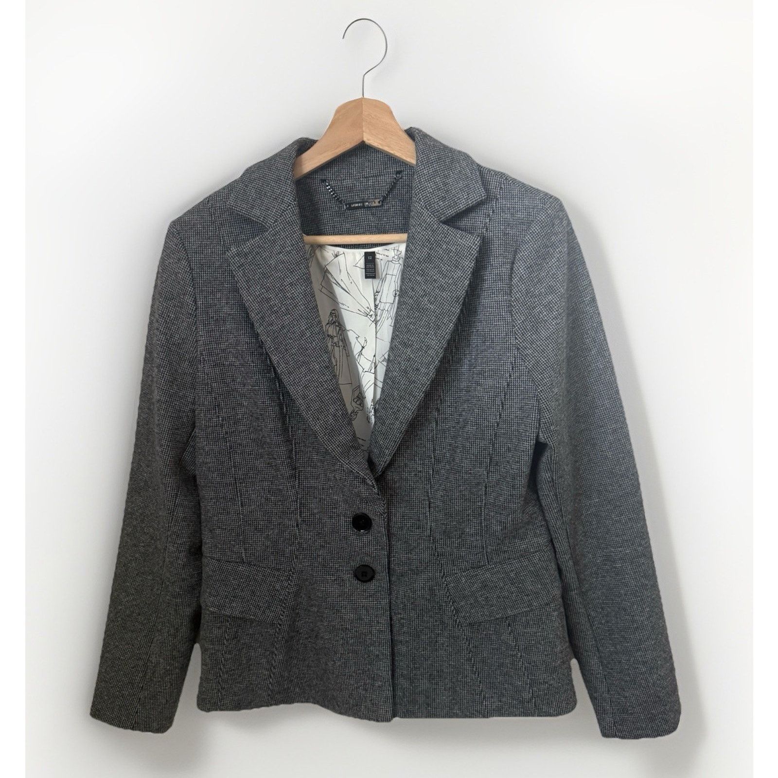 White House Black Market White House Black Market Houndstooth Signature Career Blazer Size XL / US 12-14 / IT 48-50 - 1 Thumbnail