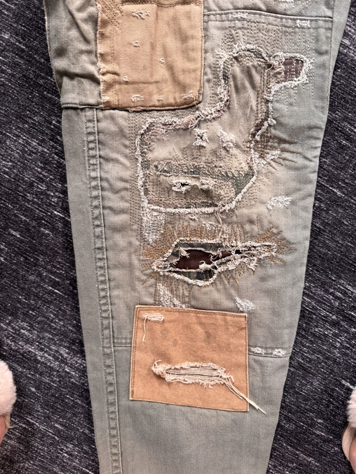 Denim & Supply Ralph Lauren Denim & Supply Ralph Lauren Distressed Patch Cargo Pants Size US 29 - 6 Thumbnail