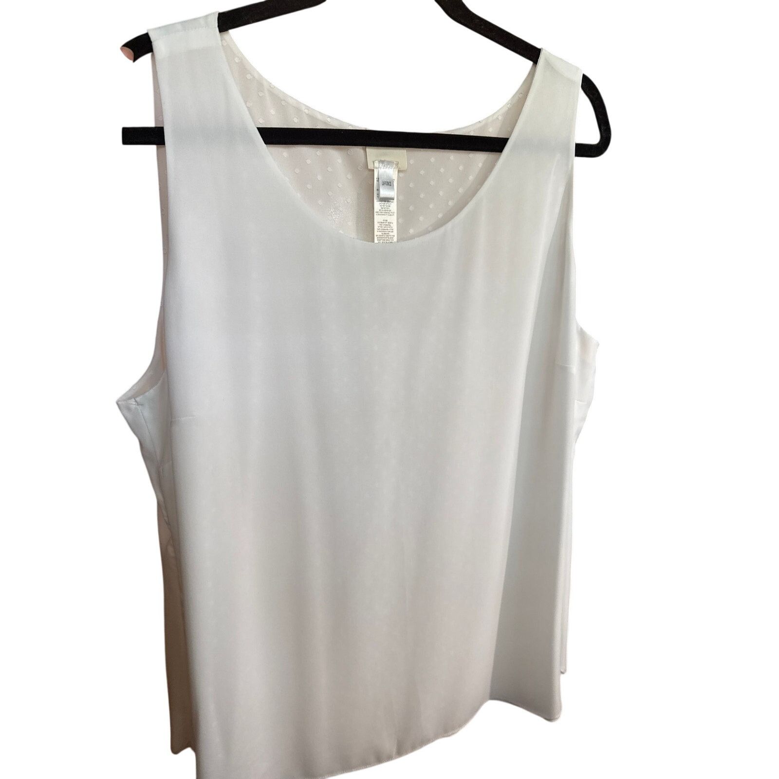 Chicos NWOT Chico's White Transitional Revesible Tank Top Blouse 3 Size XL / US 12-14 / IT 48-50 - 4 Thumbnail