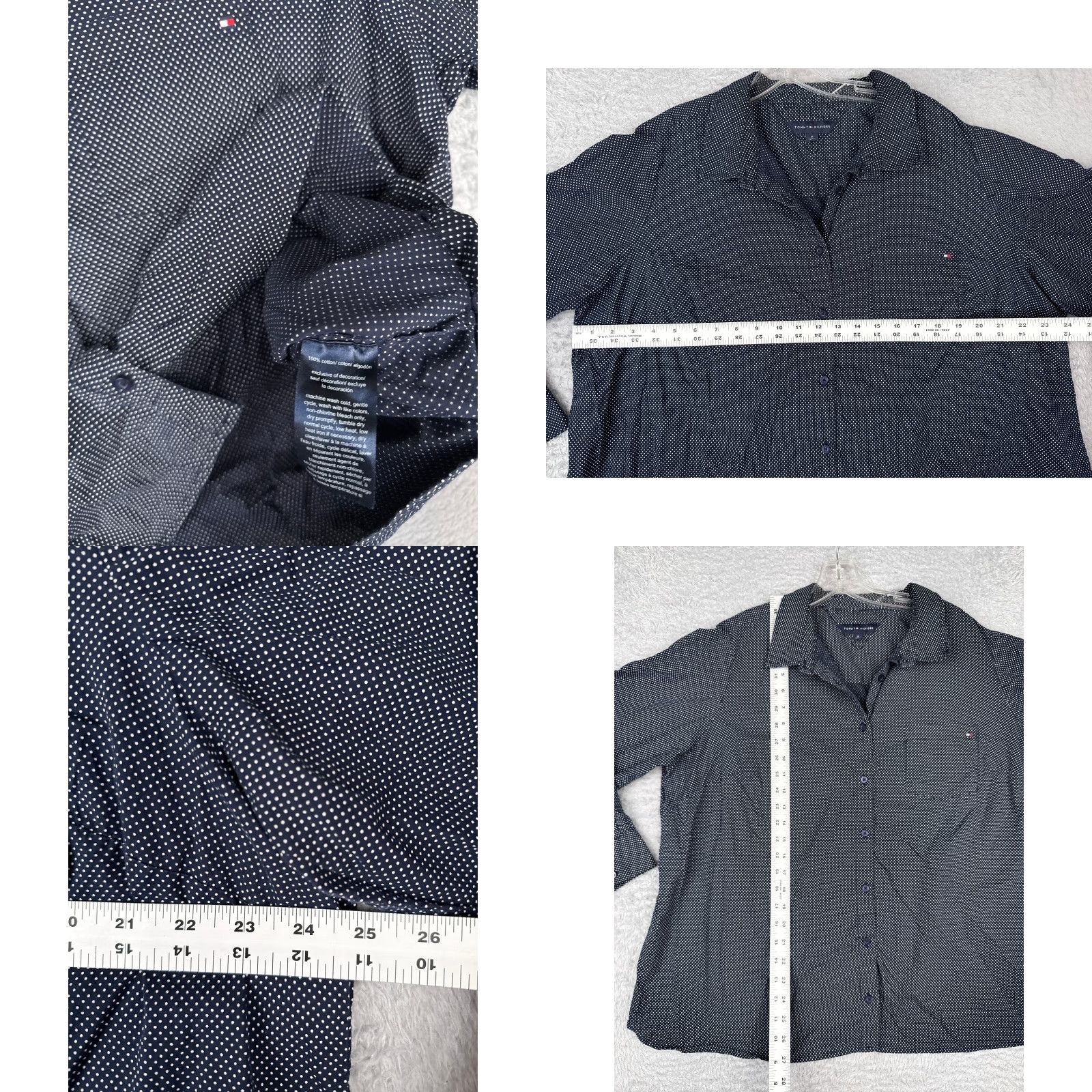 Tommy Hilfiger Tommy Hilfiger Shirt Women 1X Blue Polka Dot Button Pocket Long Sleeve Size XL / US 12-14 / IT 48-50 - 8 Thumbnail