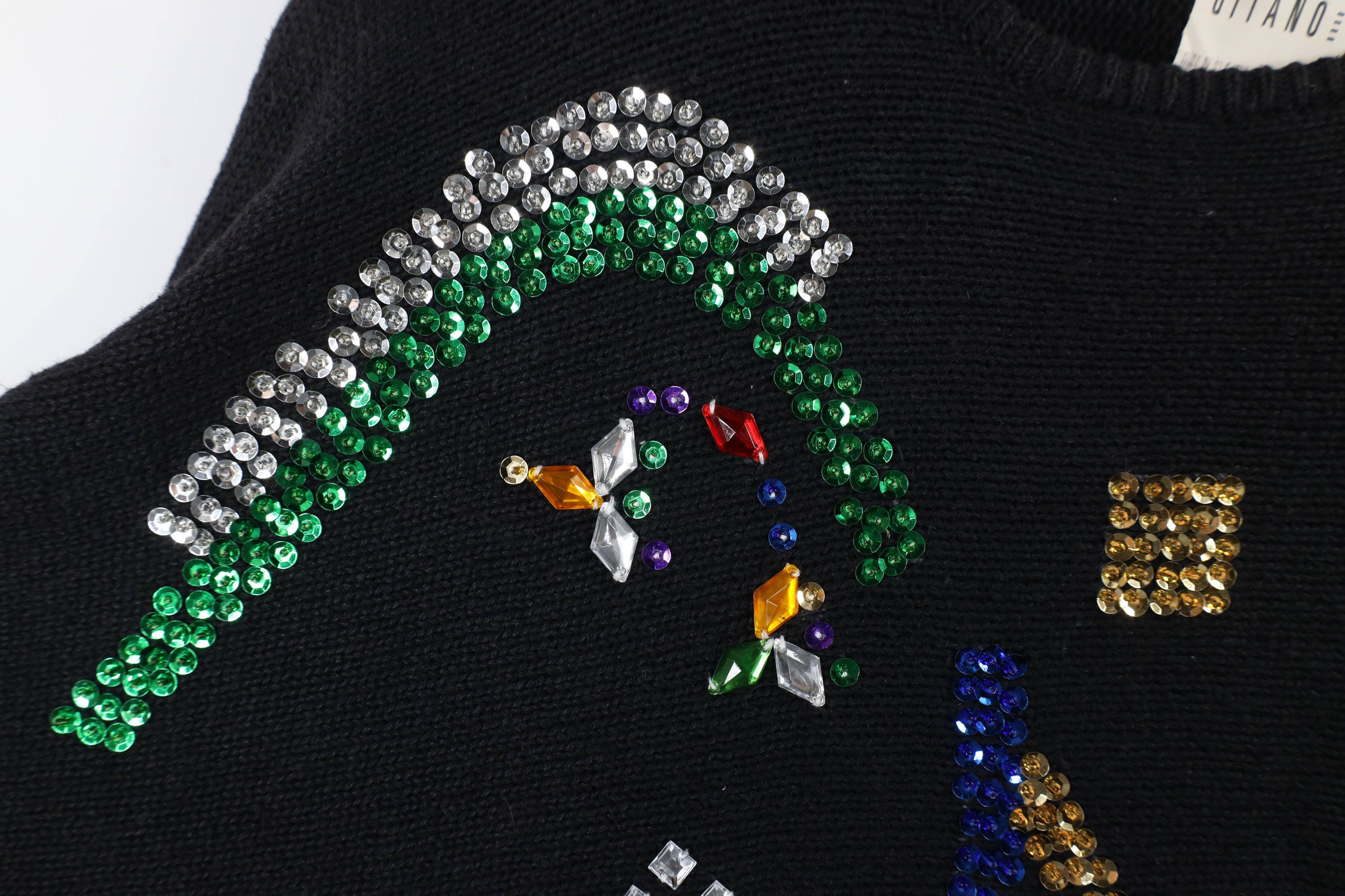 Vintage Deadstock Vintage 90s Streetwear Sequin Knit Sweater Black Size 3XL / US 20-22 - 6 Thumbnail