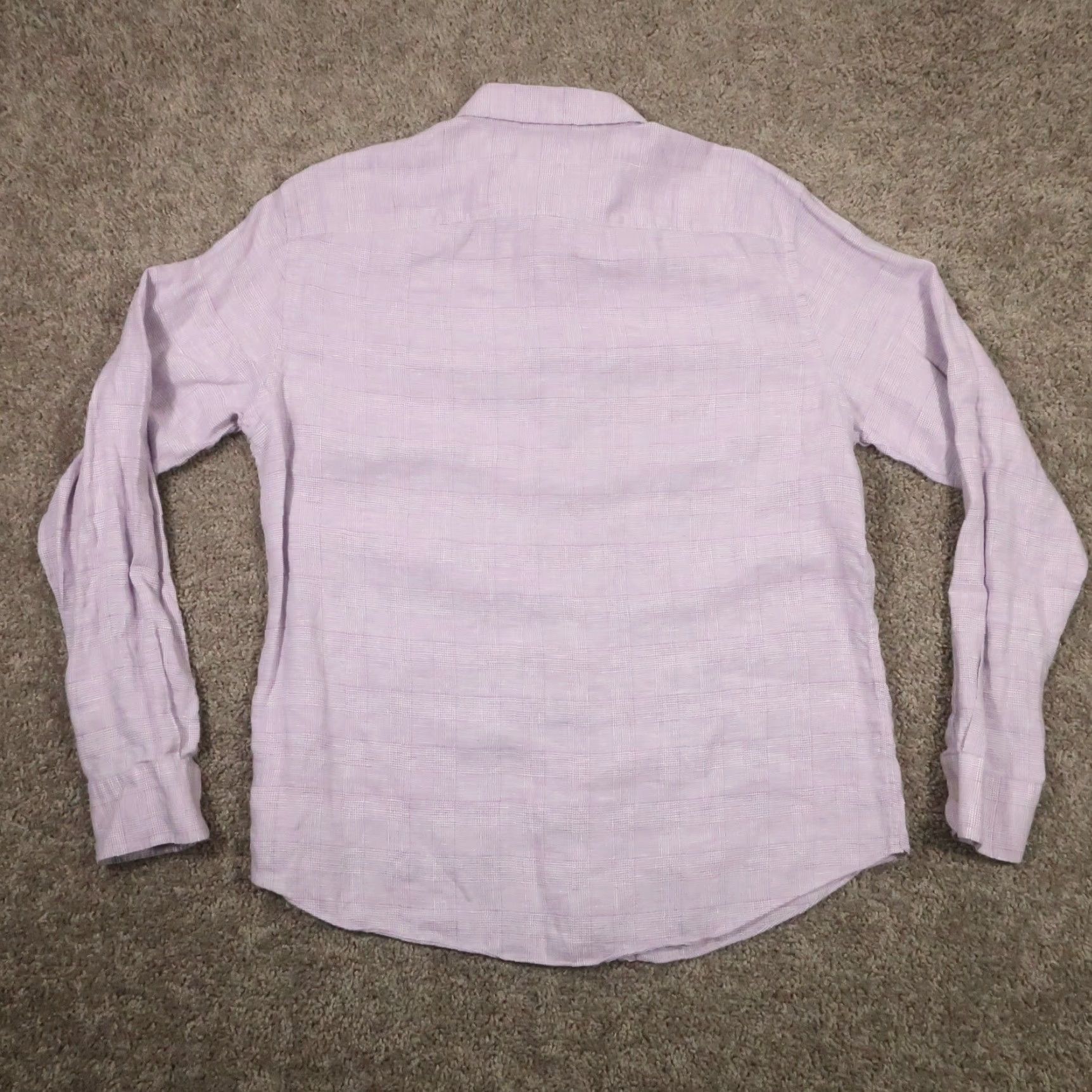 UNTUCKit UNTUCKit Shirt Mens XL Slim Wrinkle Resistant Purple Long Sleeve Linen Button-Up Geometric Preppy Size US XL / EU 56 / 4 - 2 Thumbnail