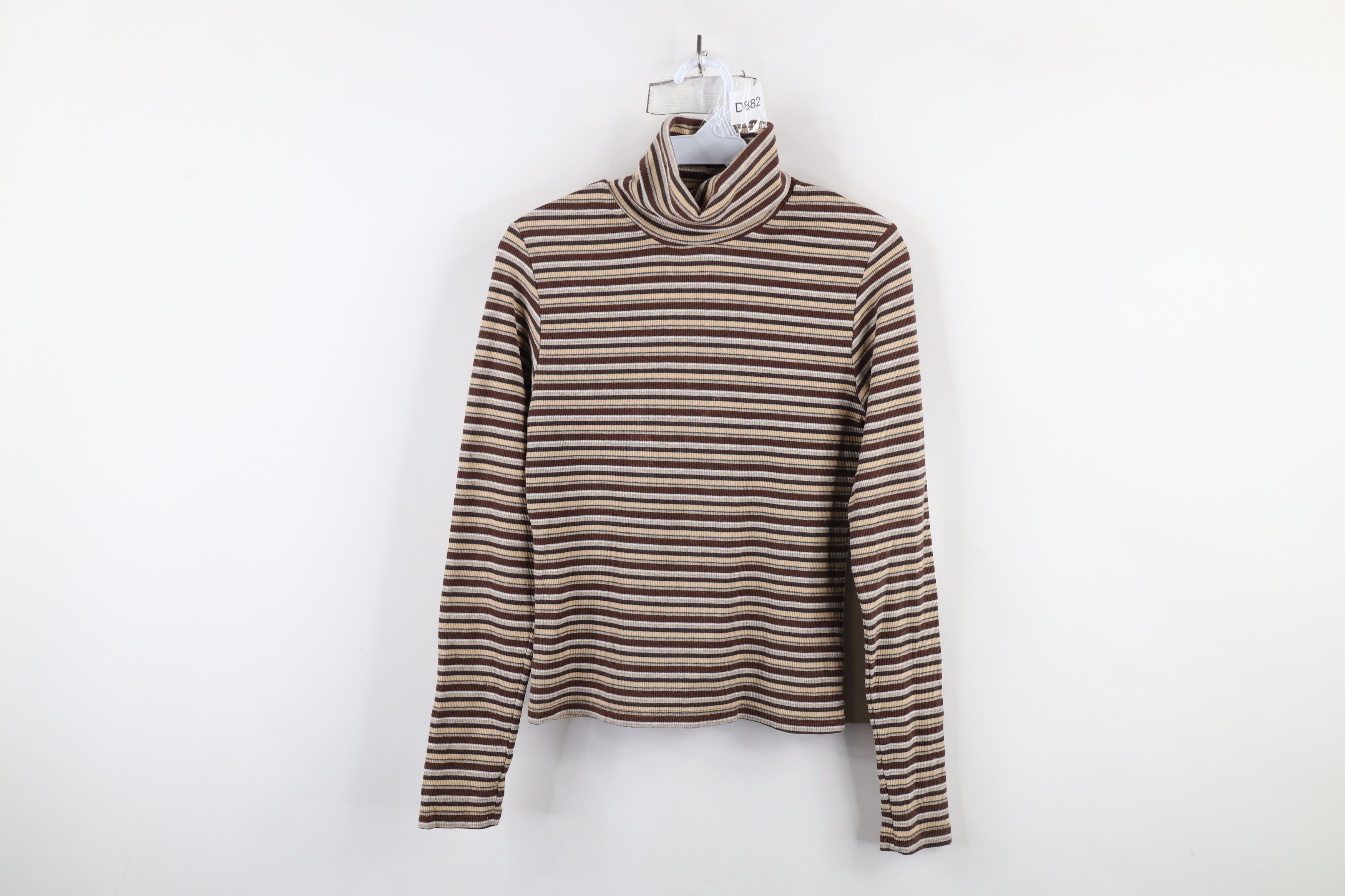 Vintage Vintage 90s Streetwear Ribbed Stretch Turtleneck T-Shirt Size M / US 6-8 / IT 42-44 - 1 Thumbnail