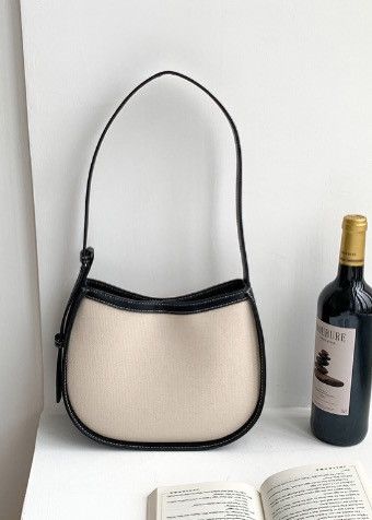 Japanese Brand Huskycat Korean spliced canvas bag Size ONE SIZE - 4 Thumbnail