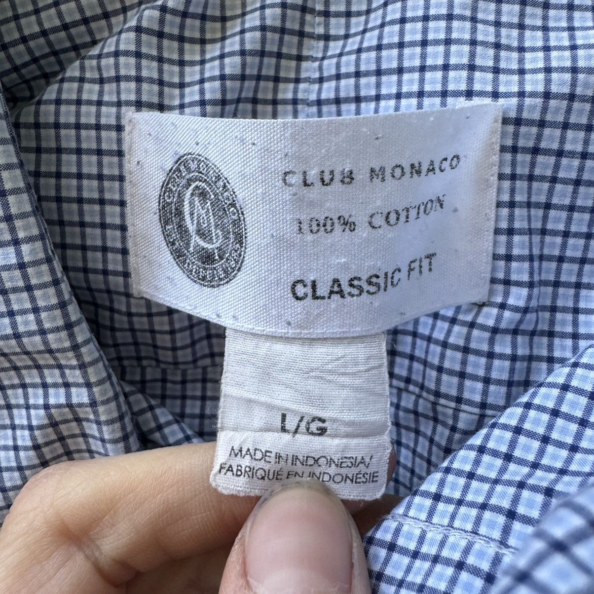 Club Monaco Vintage Club Monaco Grid Oxford Shirt Size US L / EU 52-54 / 3 - 4 Thumbnail