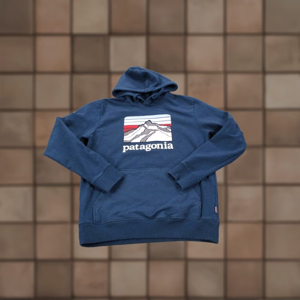 Patagonia Patagonia Hoodie Sweatshirt Men M Blue Logo Pullover Hooded Knit Thermal Casual Graphic Print 39584 Mens Size US M / EU 48-50 / 2 - 1 Thumbnail